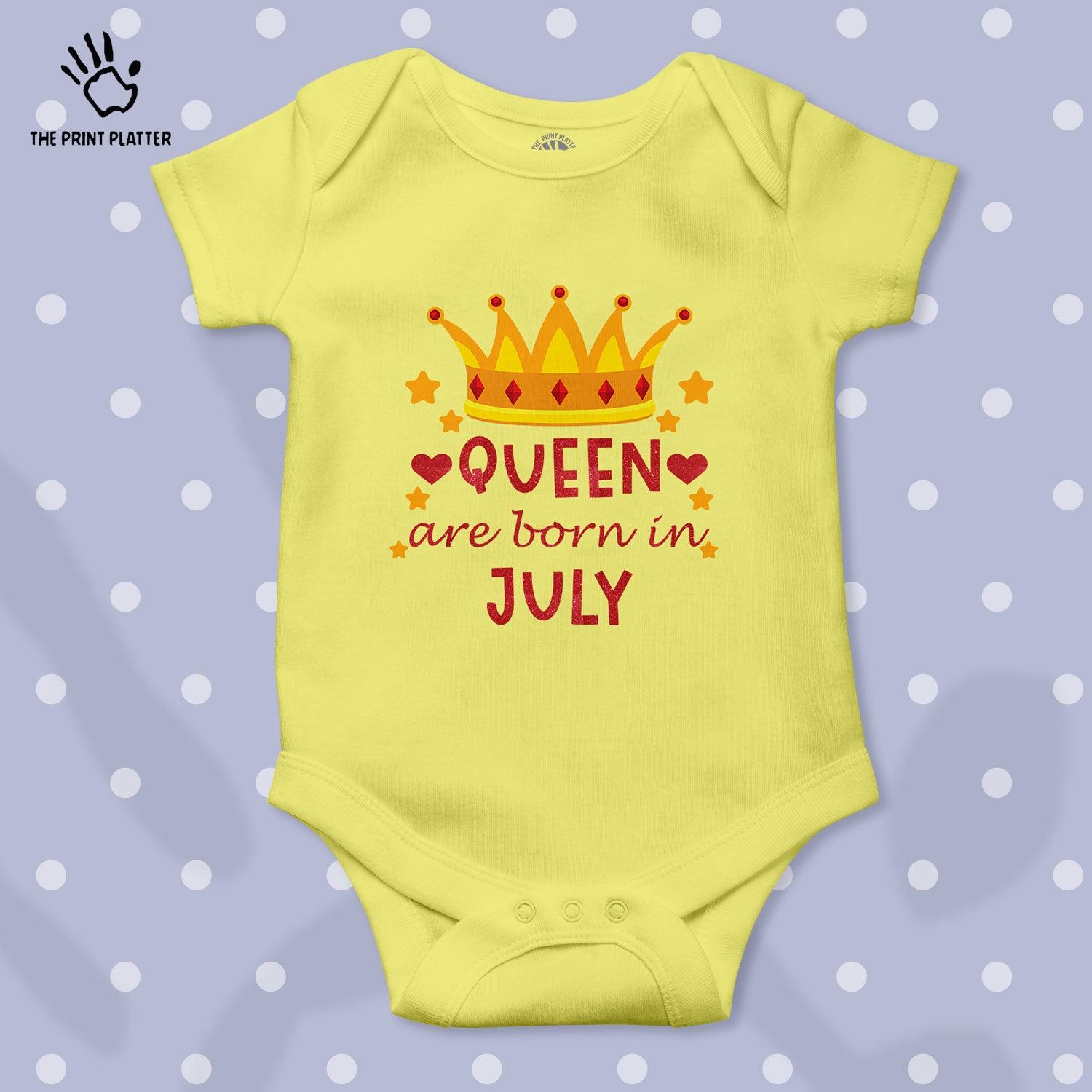 Queen Are Born In July Unisex Half Sleeve Romper