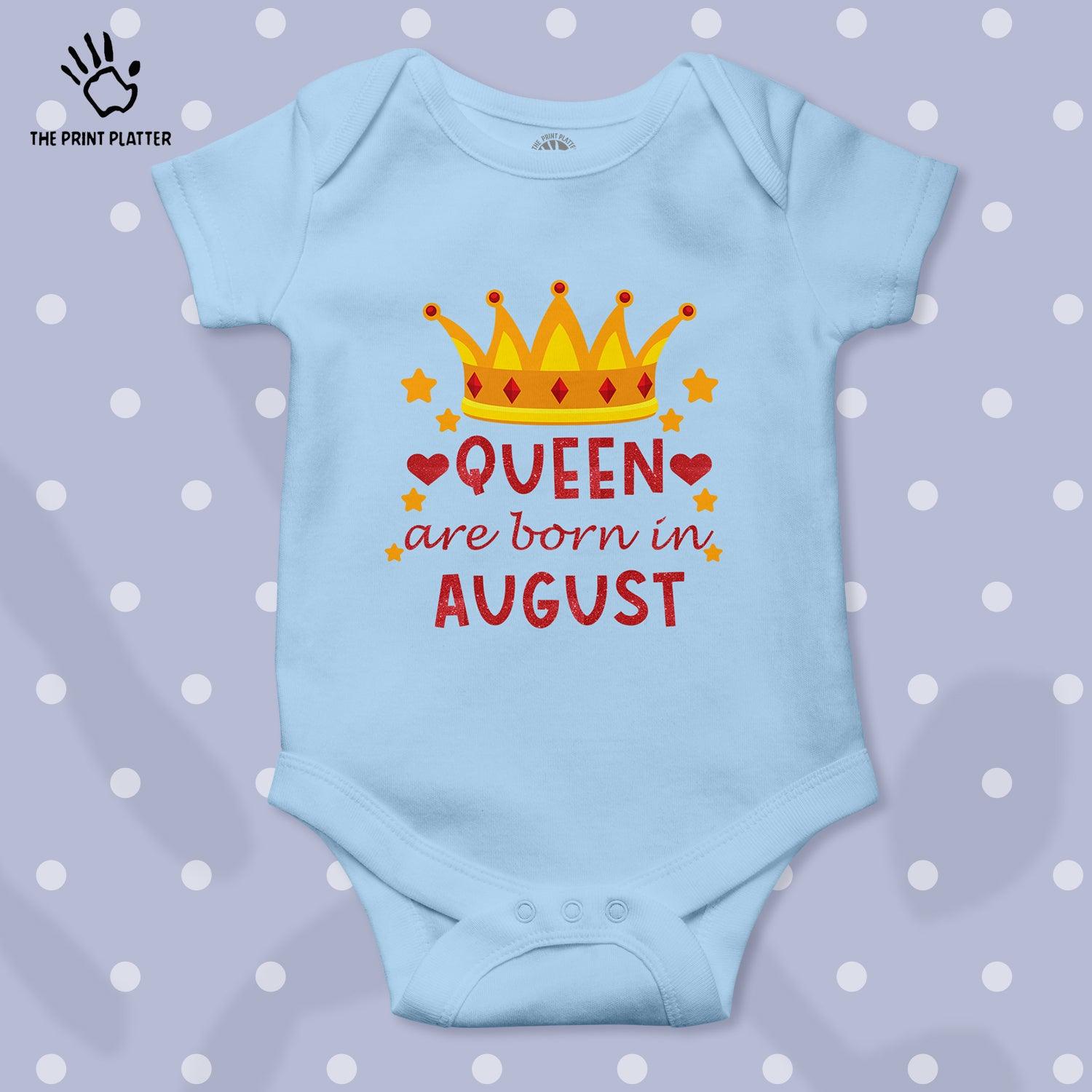 Queen Are Born In August Unisex Half Sleeve Romper