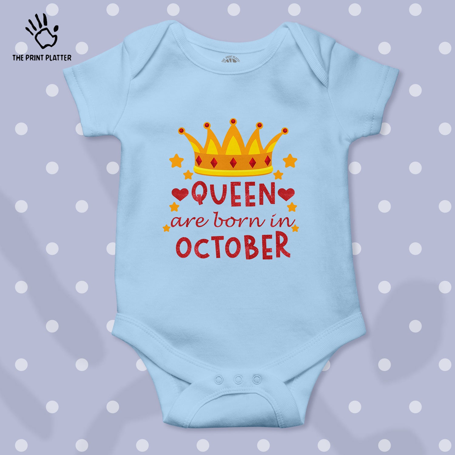 Queen Are Born In October Unisex Half Sleeve Romper