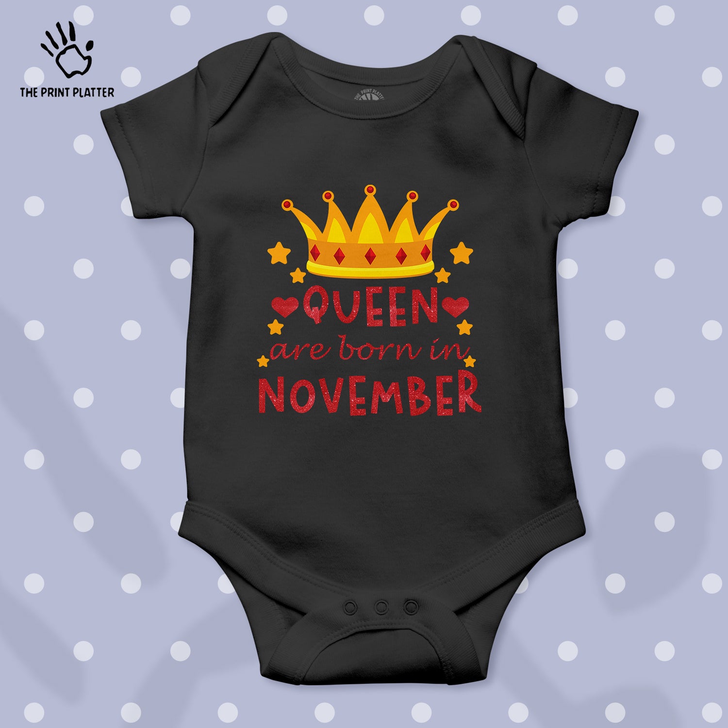 Queen Are Born In November Unisex Half Sleeve Romper