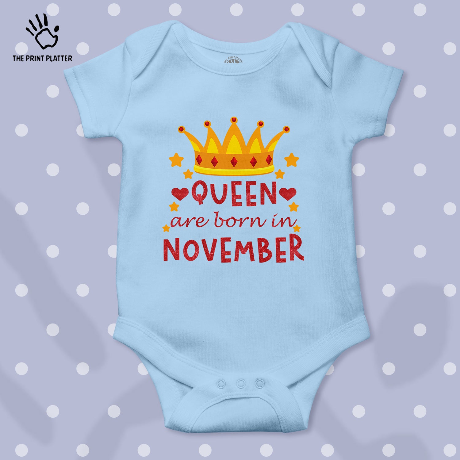 Queen Are Born In November Unisex Half Sleeve Romper