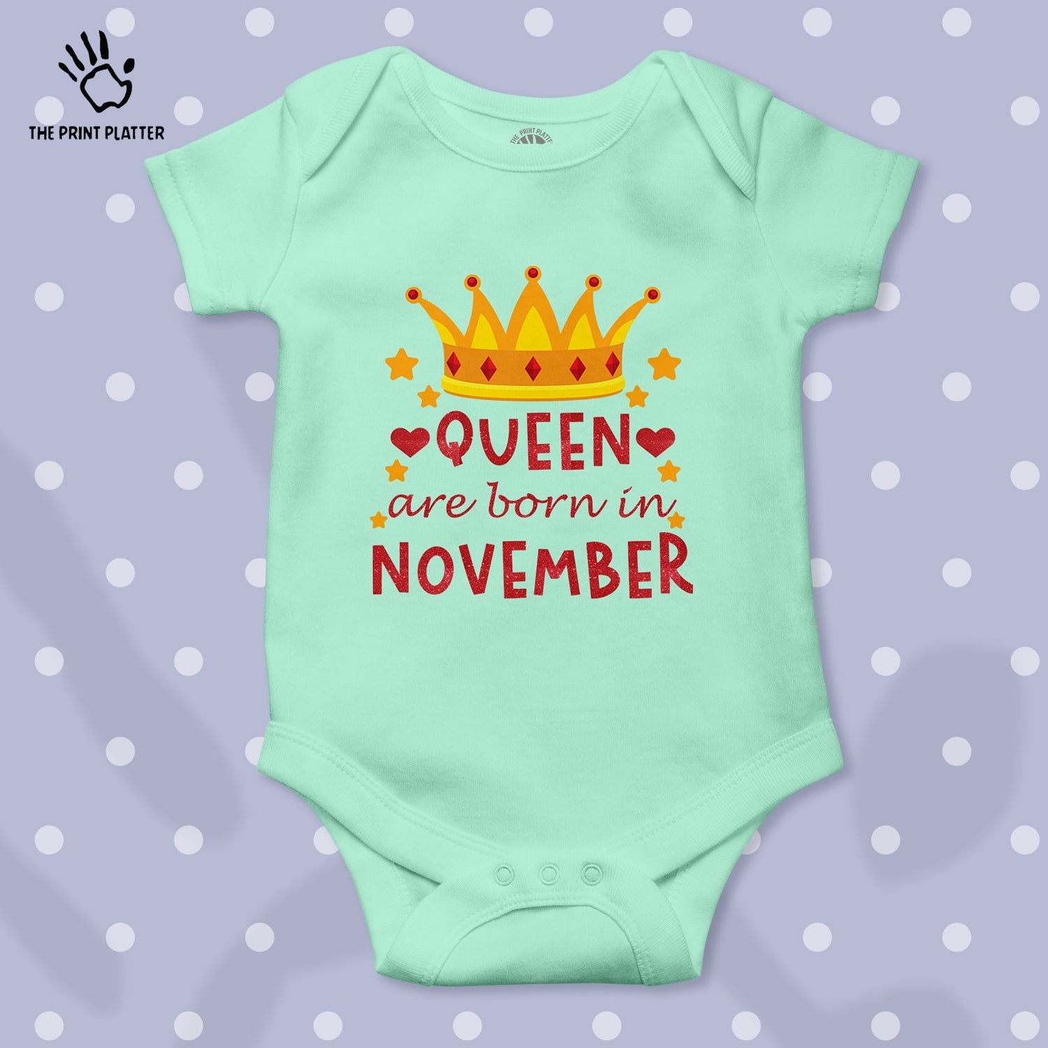 Queen Are Born In November Unisex Half Sleeve Romper