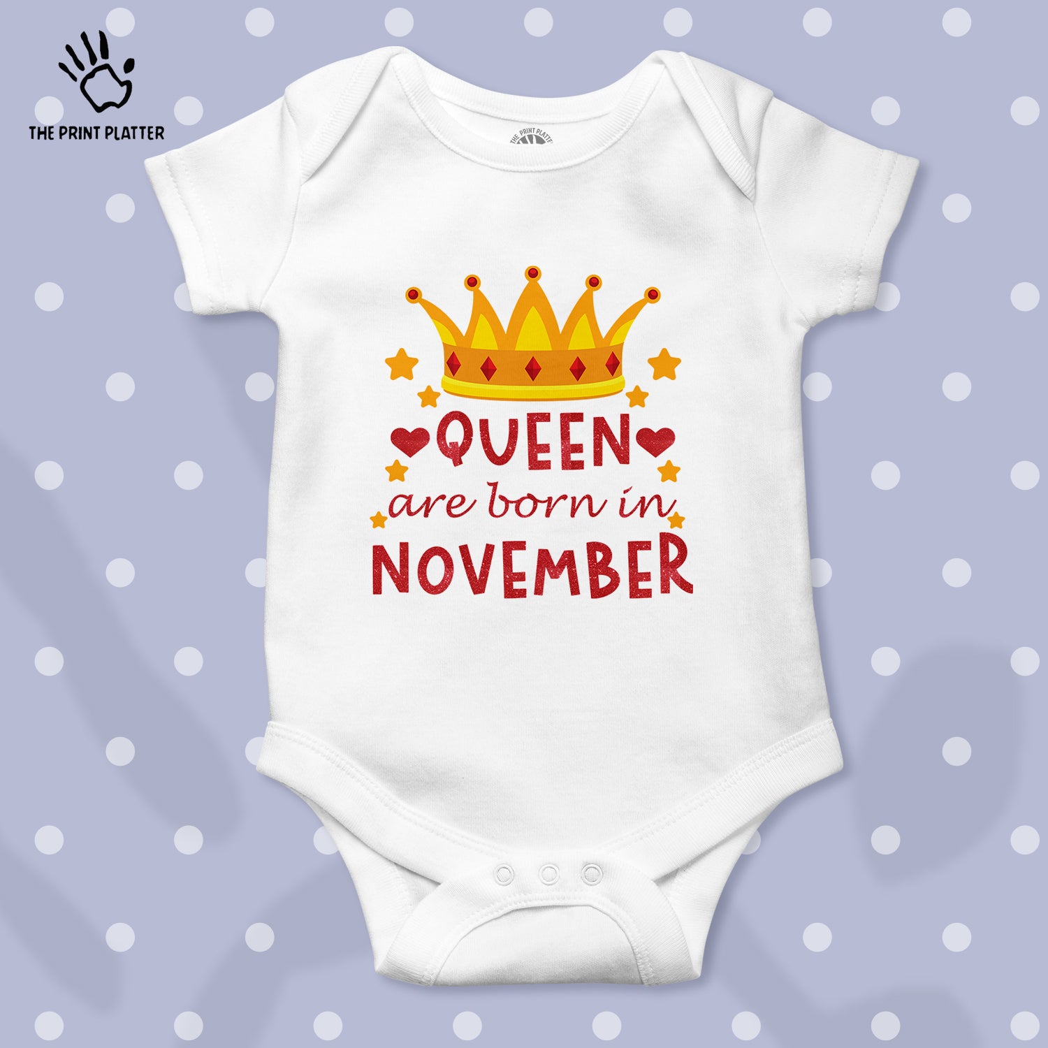 Queen Are Born In November Unisex Half Sleeve Romper