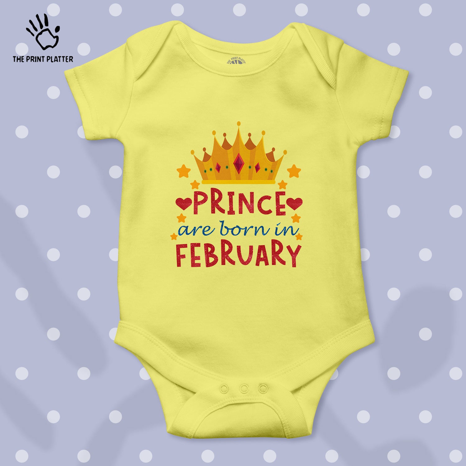 Prince Are Born In February Unisex Half Sleeve Romper