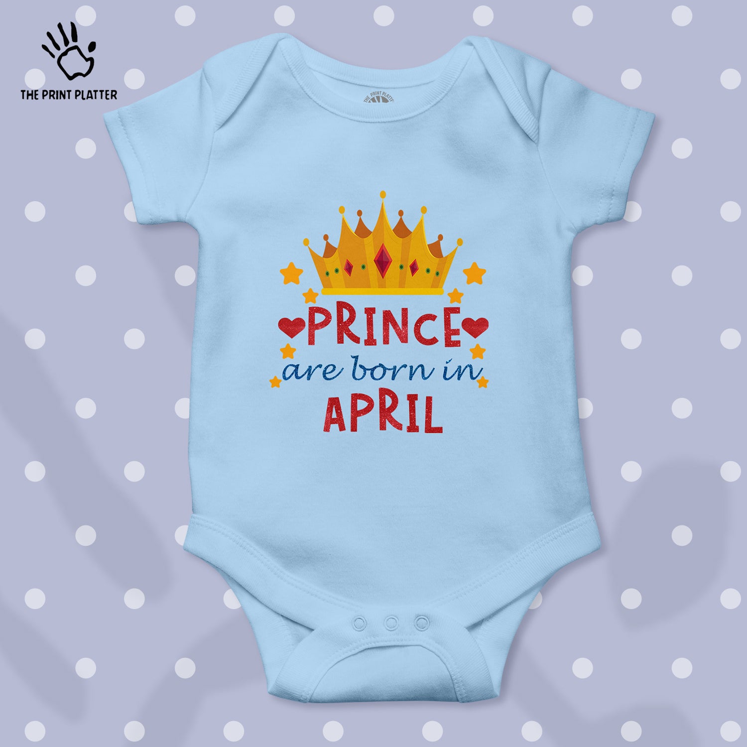 Prince Are Born In April Unisex Half Sleeve Romper