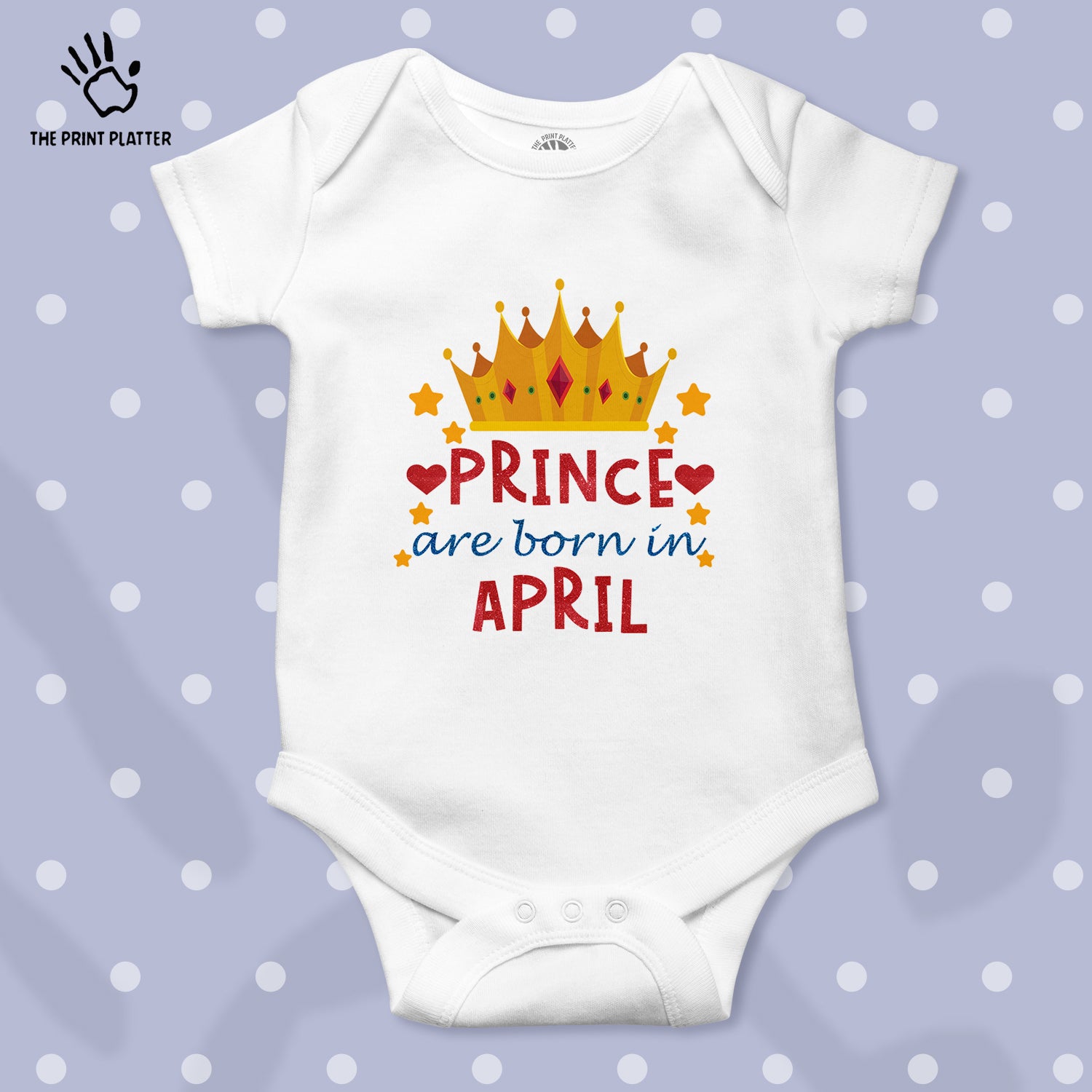 Prince Are Born In April Unisex Half Sleeve Romper