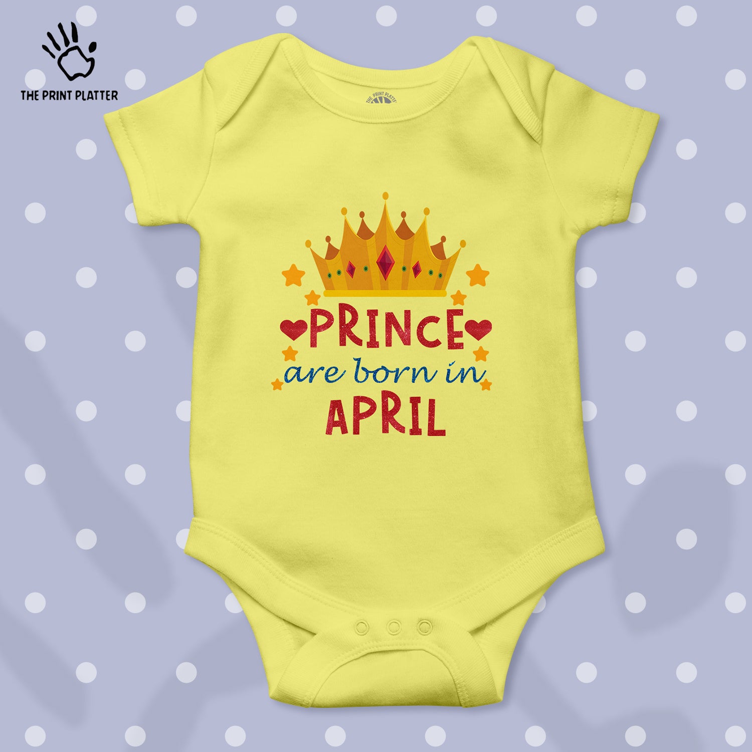 Prince Are Born In April Unisex Half Sleeve Romper