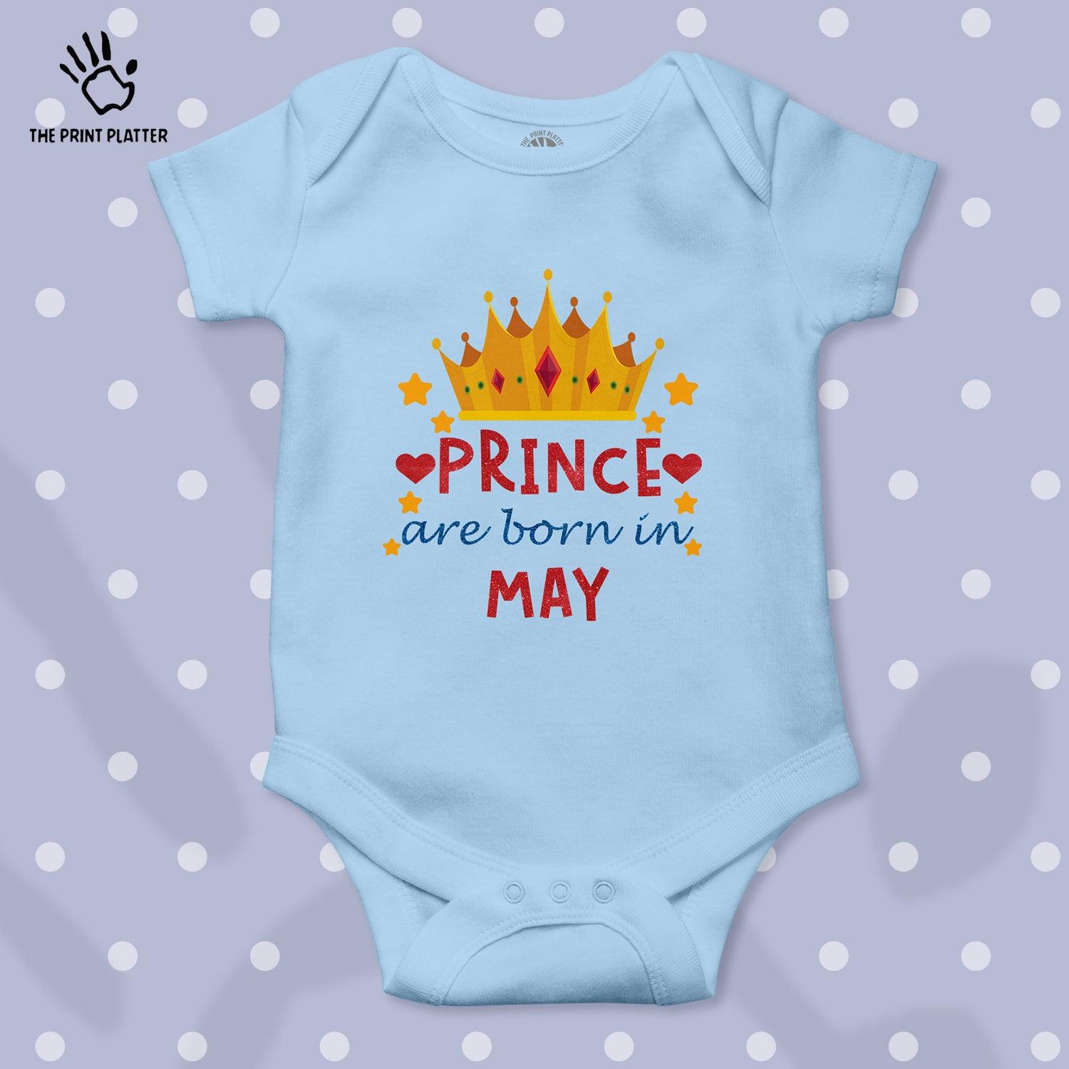 Prince Are Born In May Unisex Half Sleeve Romper