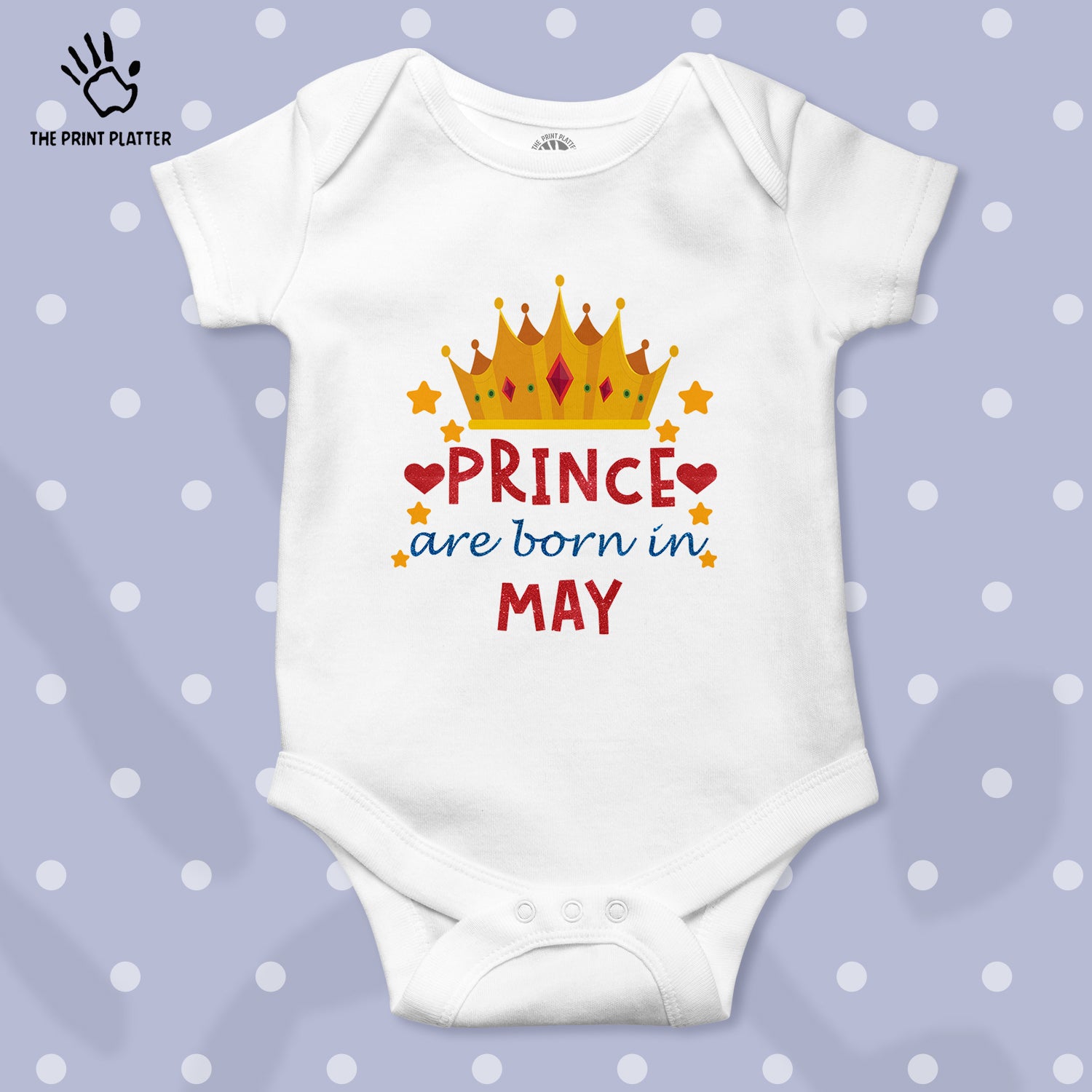 Prince Are Born In May Unisex Half Sleeve Romper