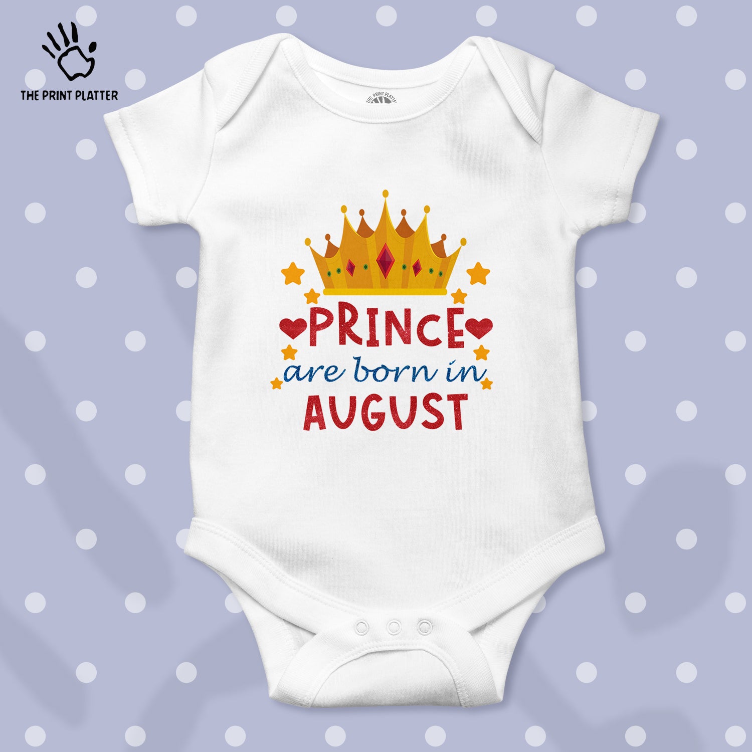 Prince Are Born In August Unisex Half Sleeve Romper