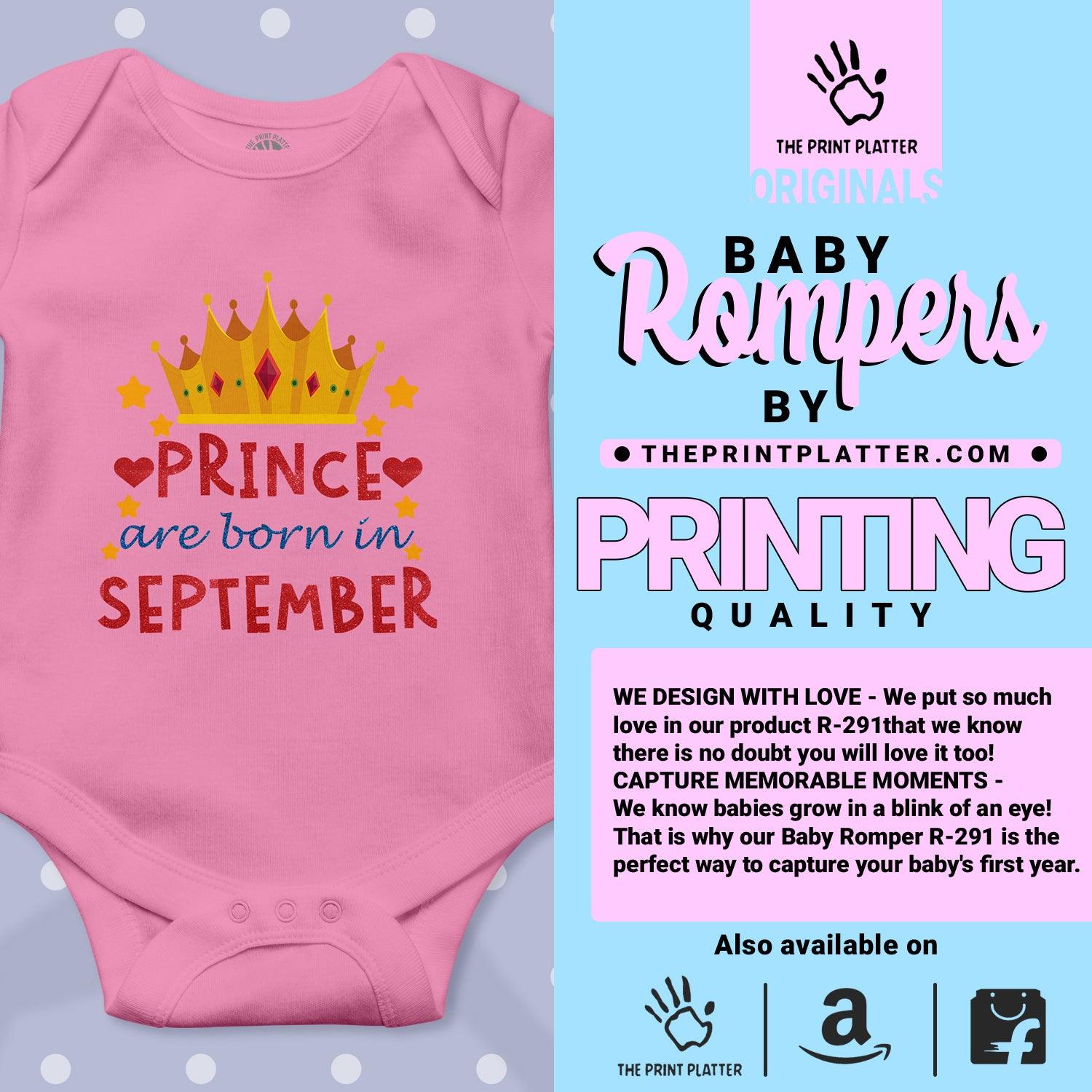 Prince Are Born In September Unisex Half Sleeve Romper