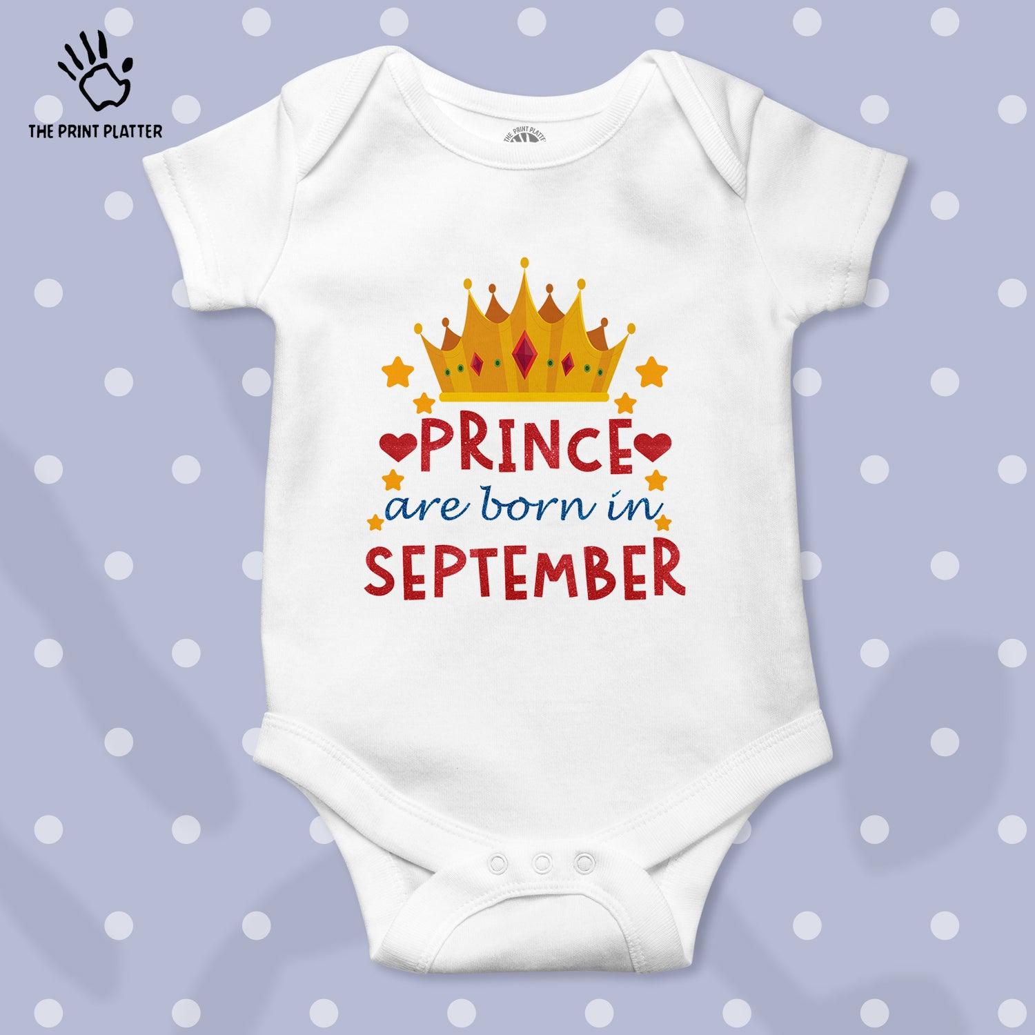 Prince Are Born In September Unisex Half Sleeve Romper