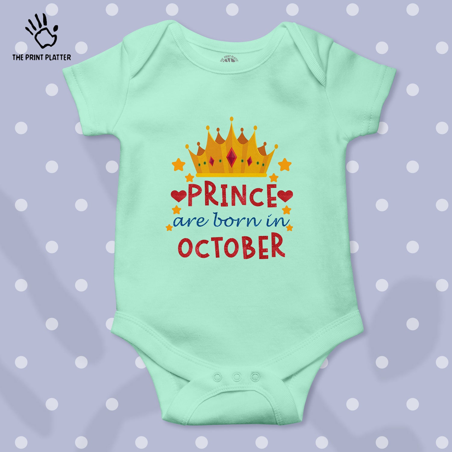 Prince Are Born In October Unisex Half Sleeve Romper