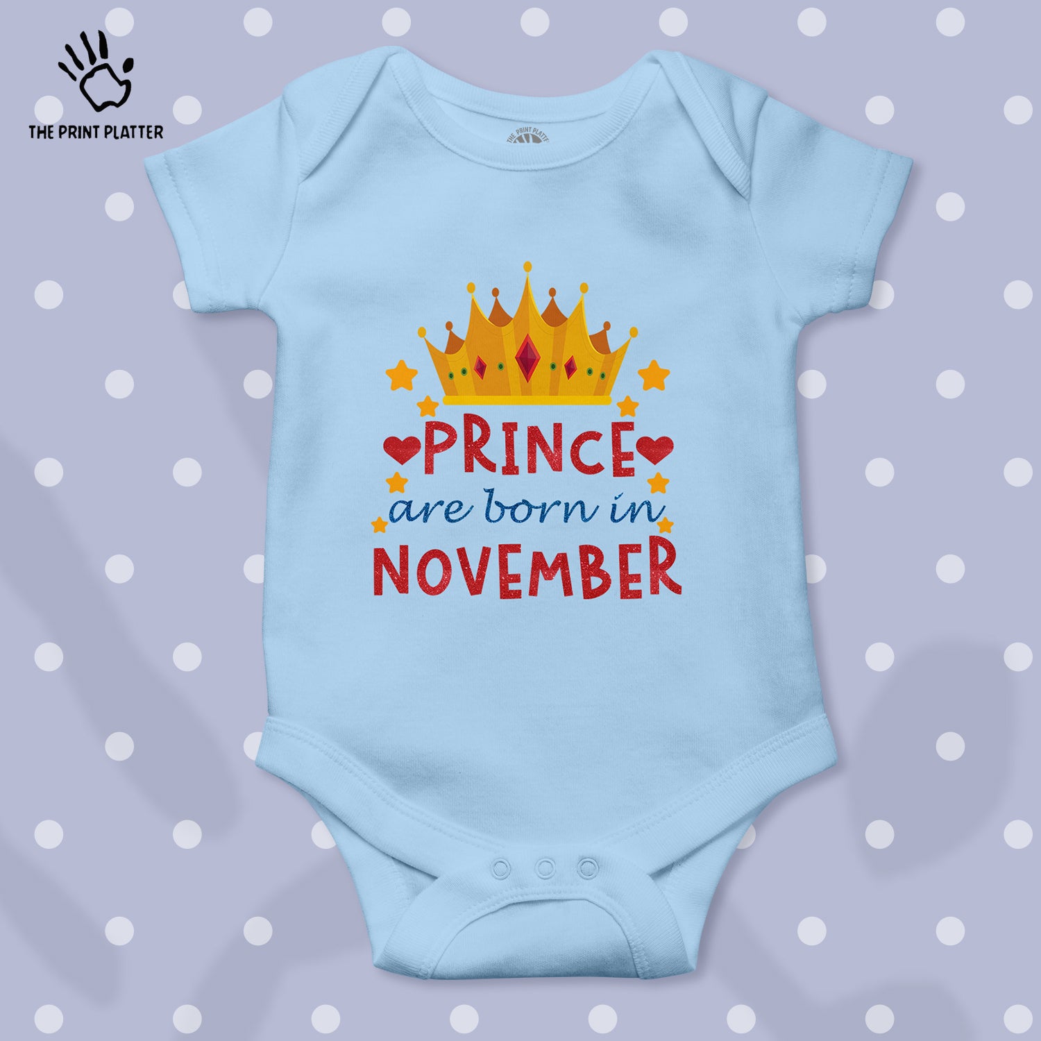 Prince Are Born In November Unisex Half Sleeve Romper