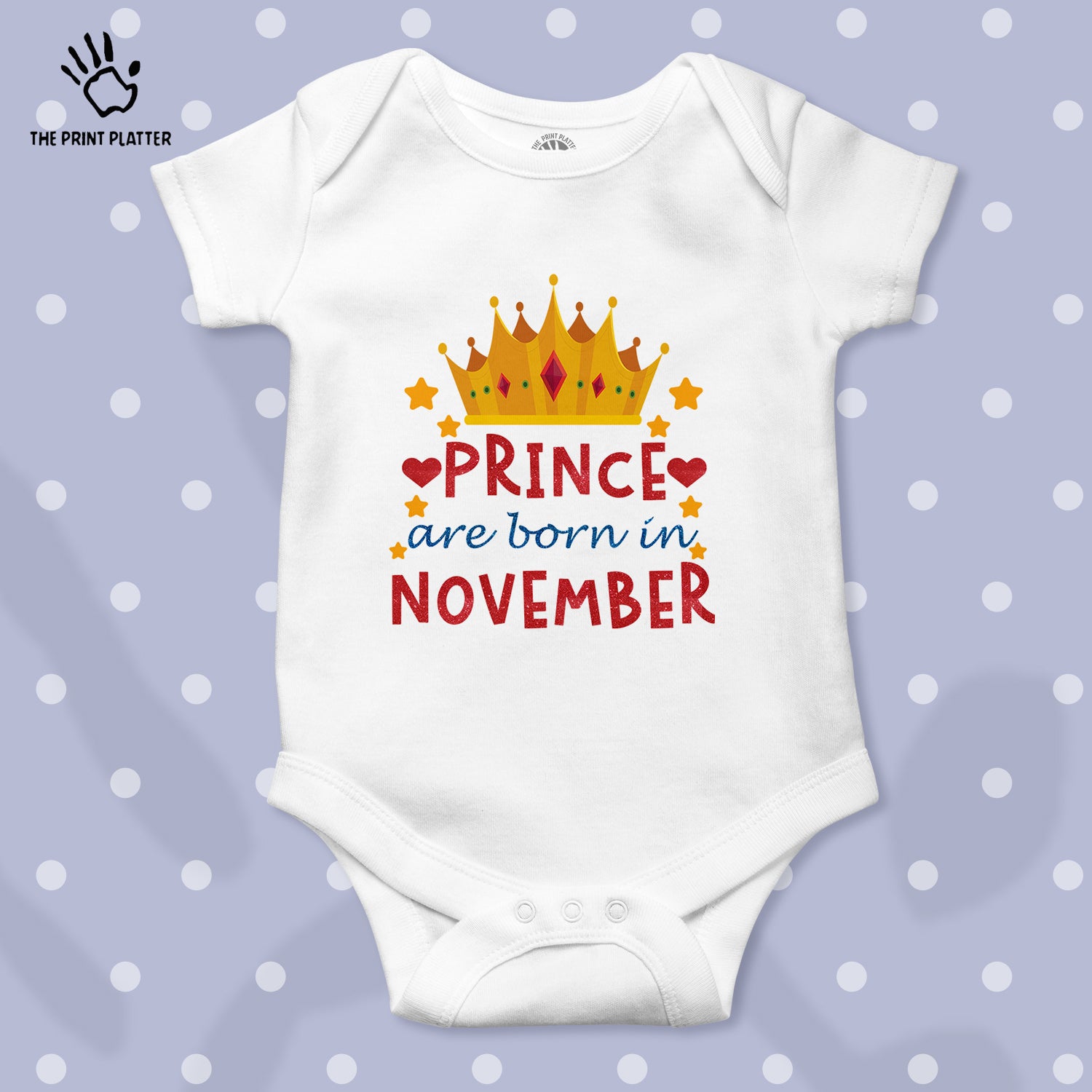 Prince Are Born In November Unisex Half Sleeve Romper