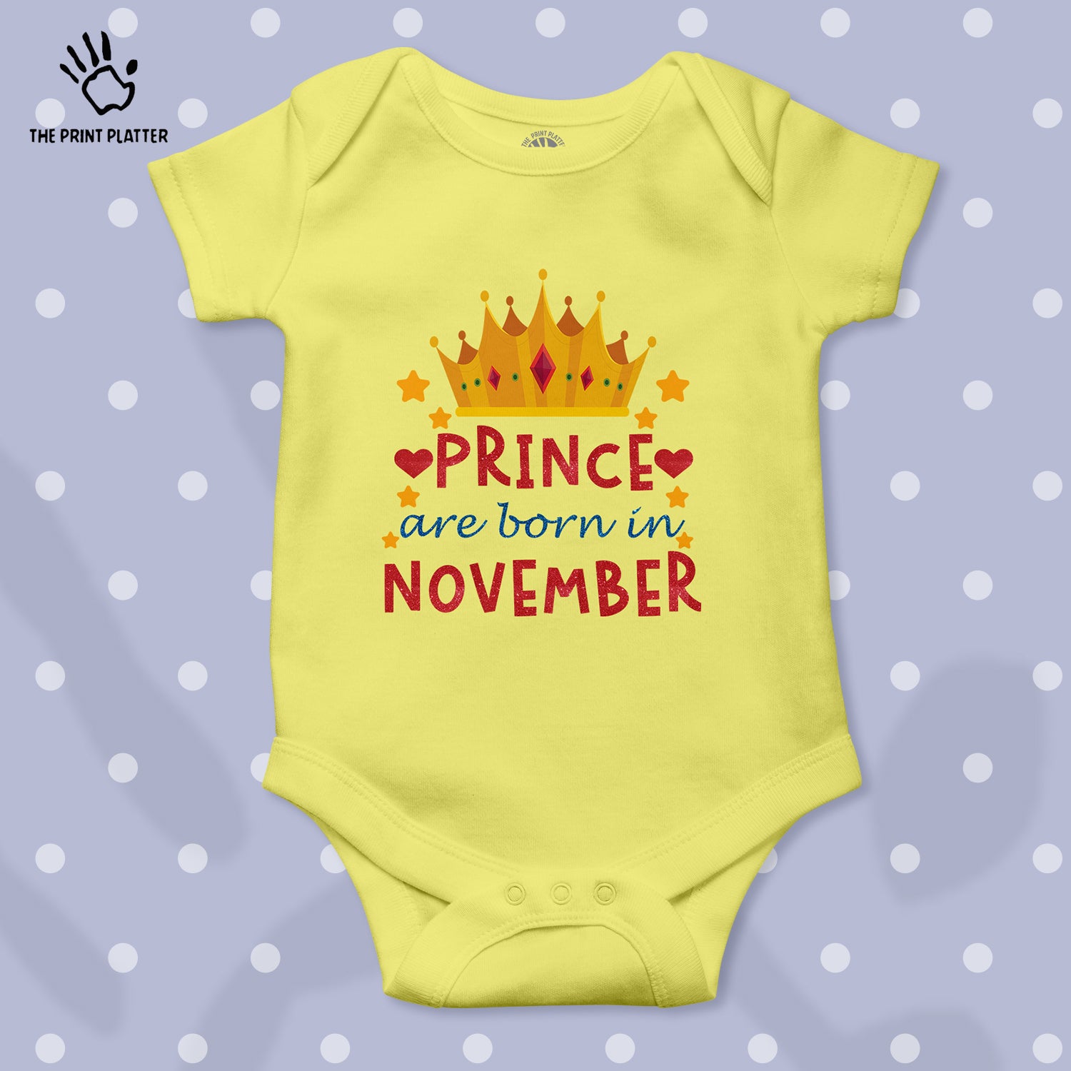 Prince Are Born In November Unisex Half Sleeve Romper