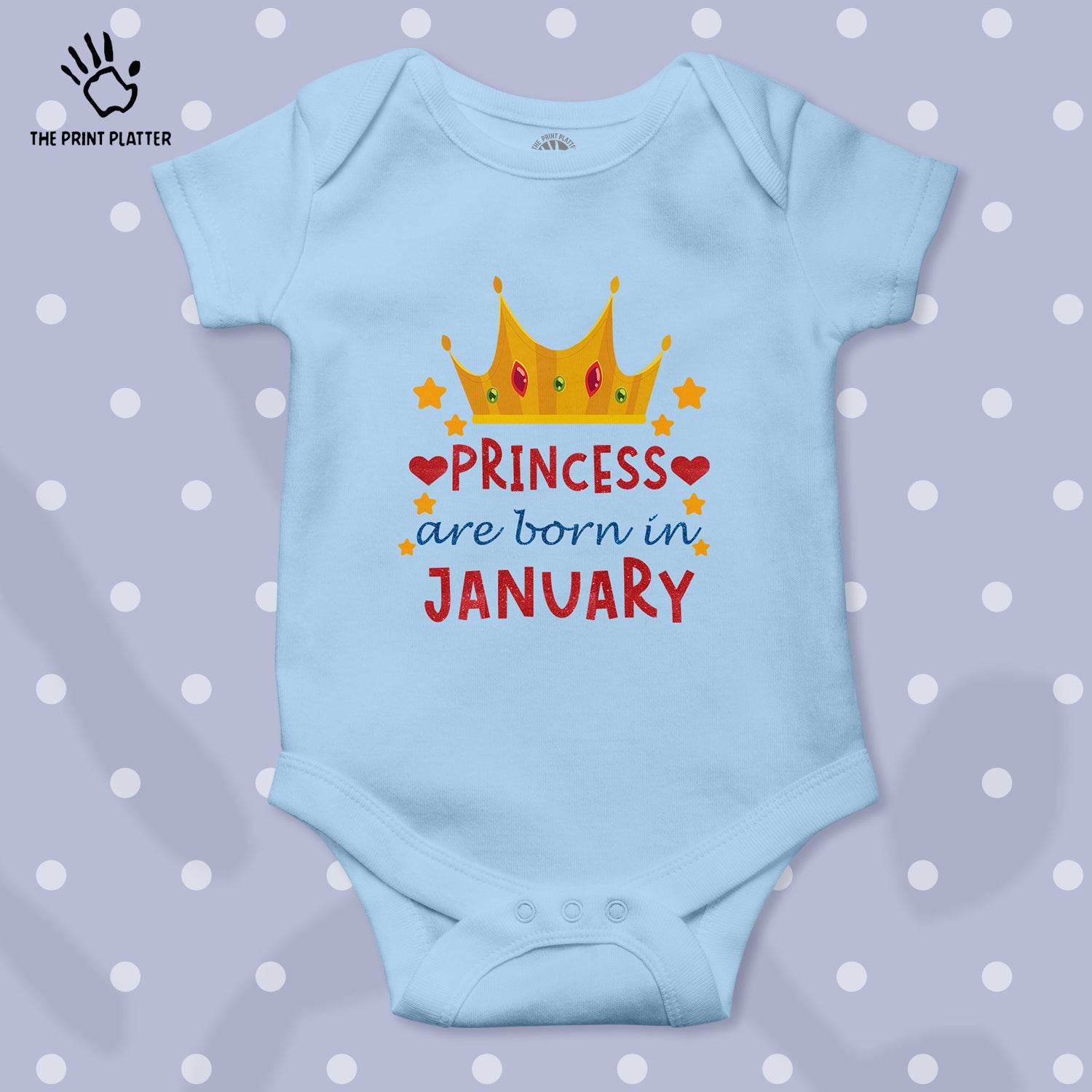 Princess Are Born In January Unisex Half Sleeve Romper