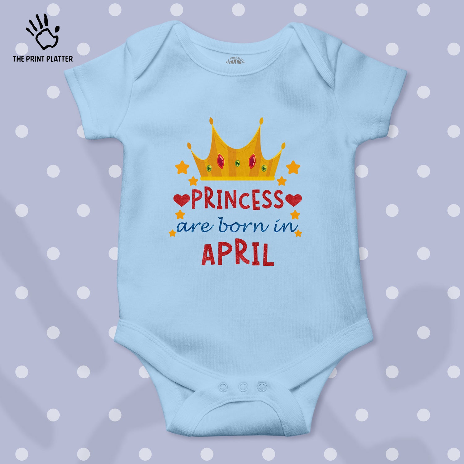 Princess Are Born In April Unisex Half Sleeve Romper