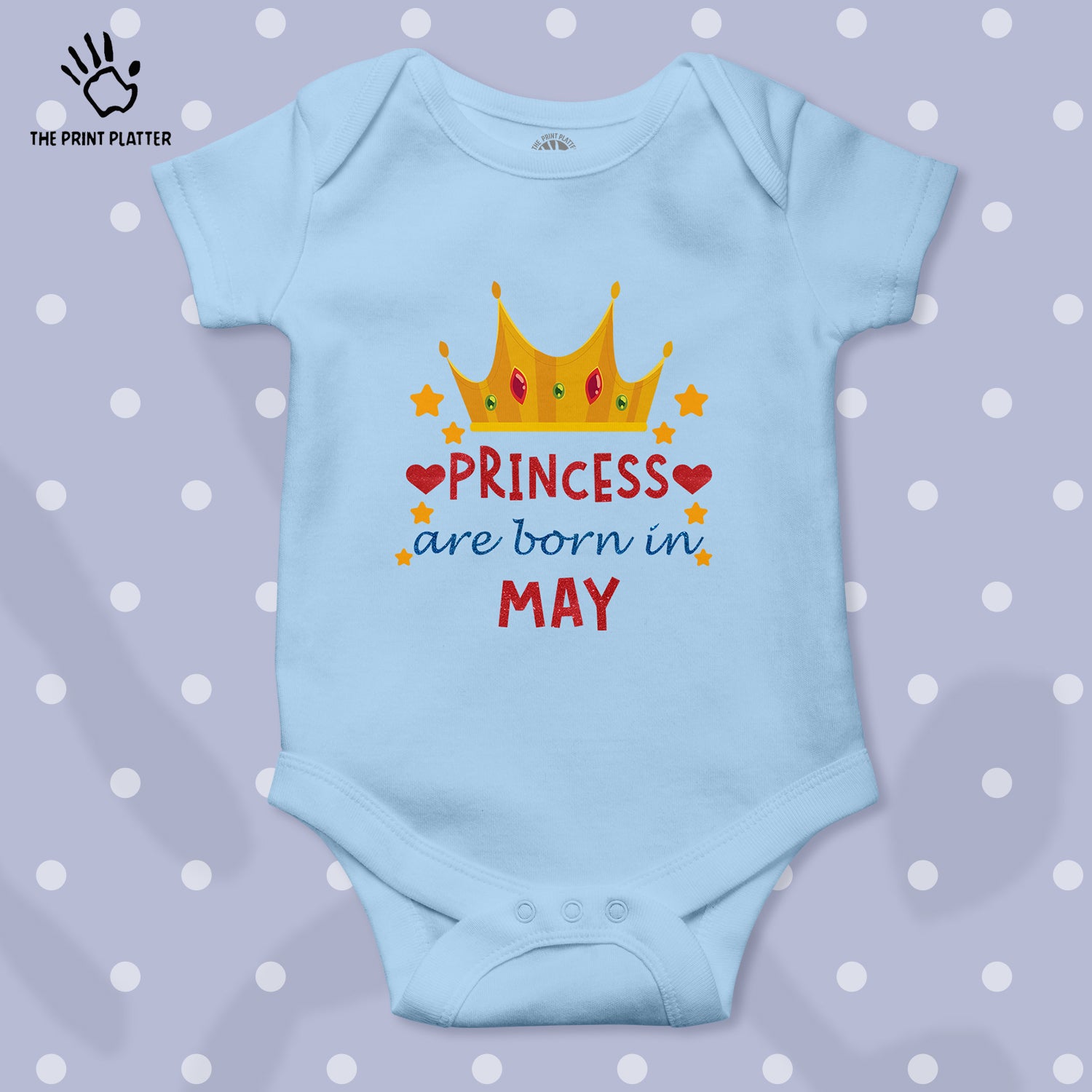 Princess Are Born In May Unisex Half Sleeve Romper