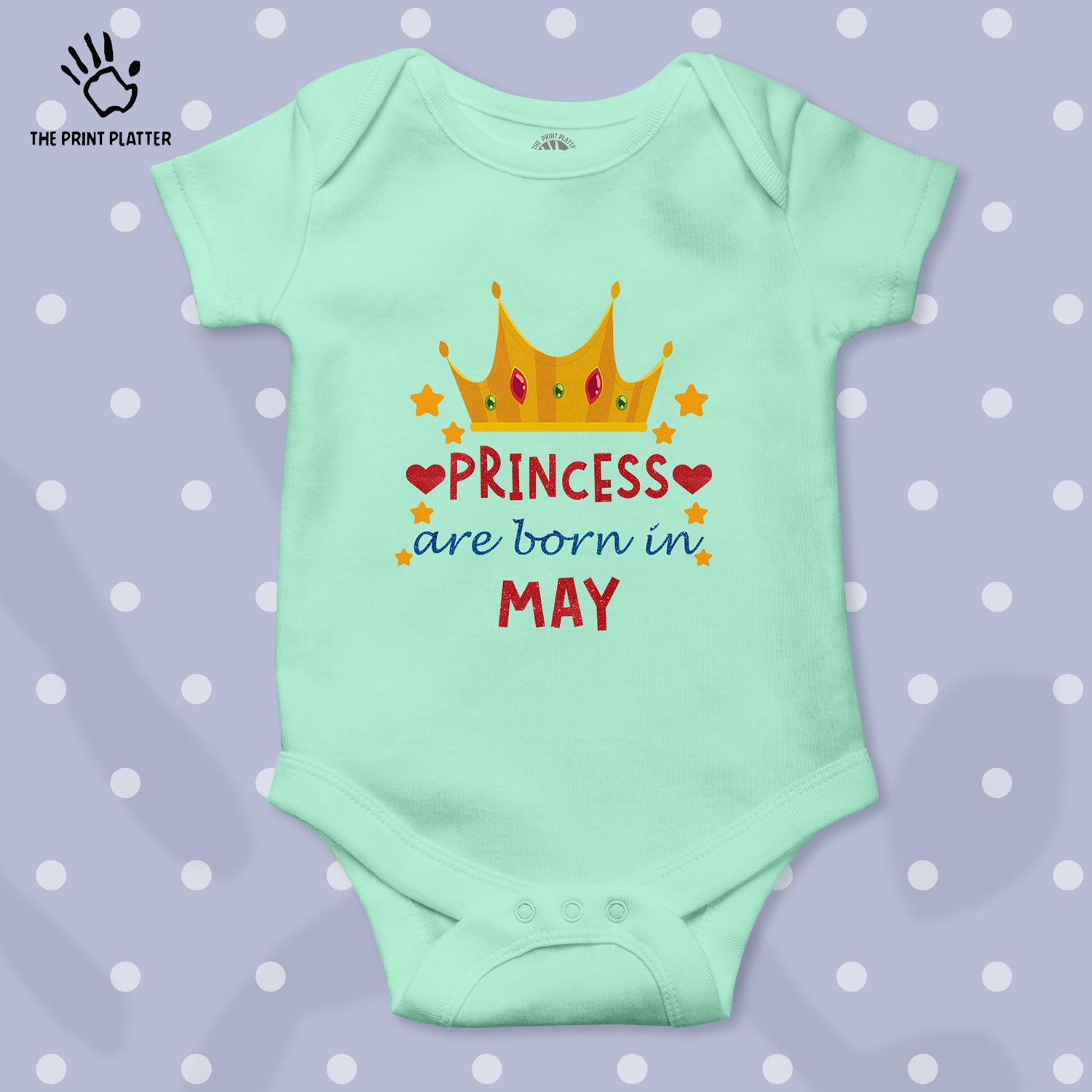 Princess Are Born In May Unisex Half Sleeve Romper