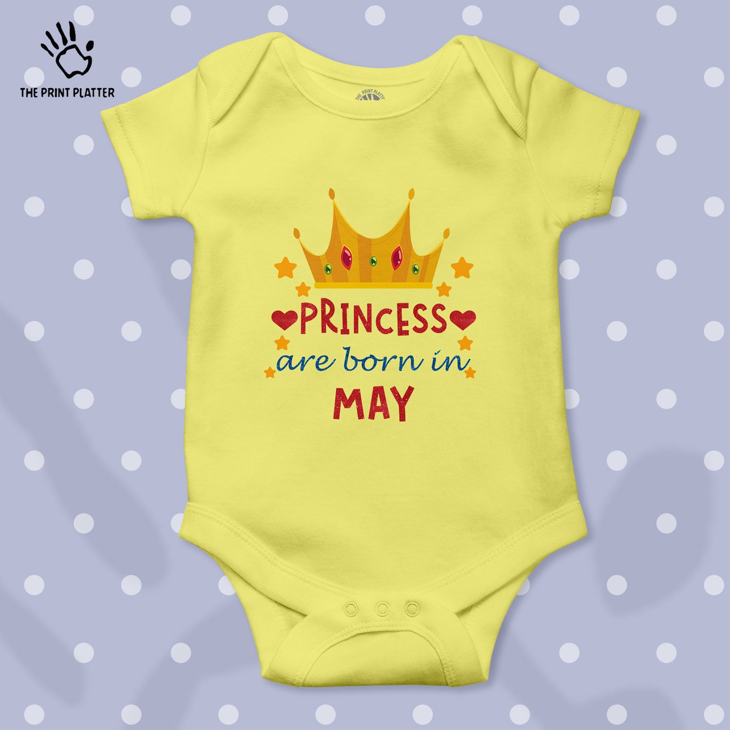 Princess Are Born In May Unisex Half Sleeve Romper