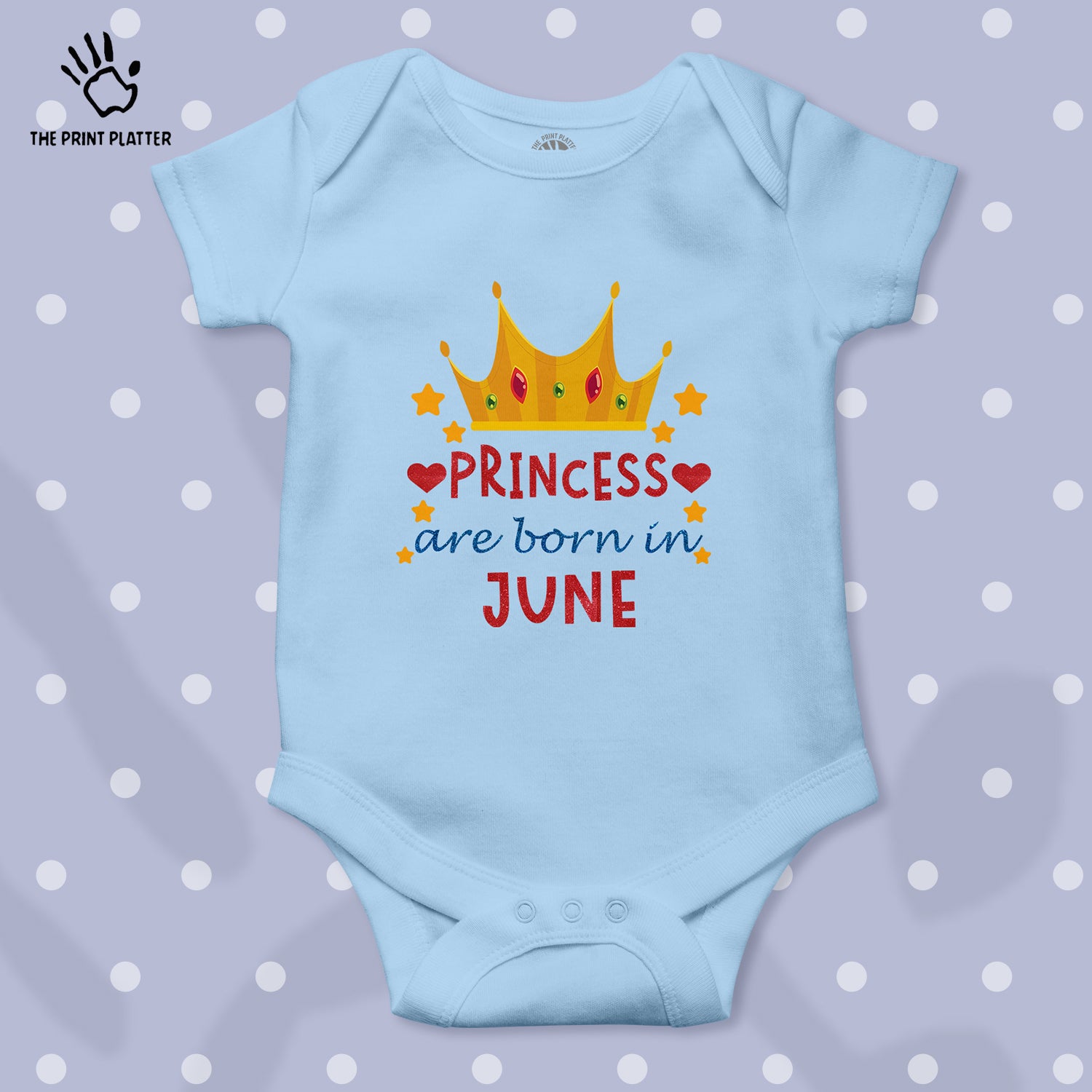 Princess Are Born In June Unisex Half Sleeve Romper