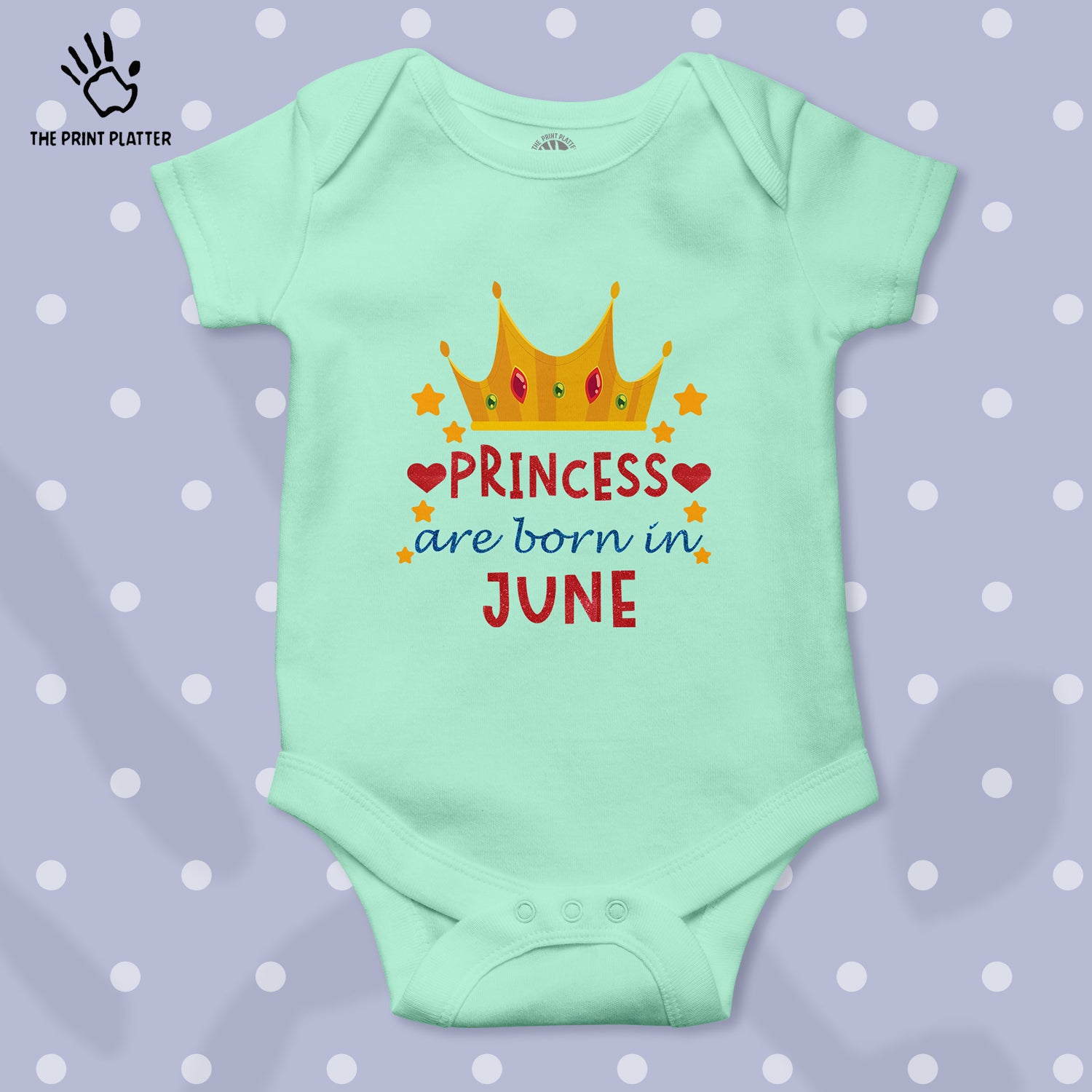 Princess Are Born In June Unisex Half Sleeve Romper