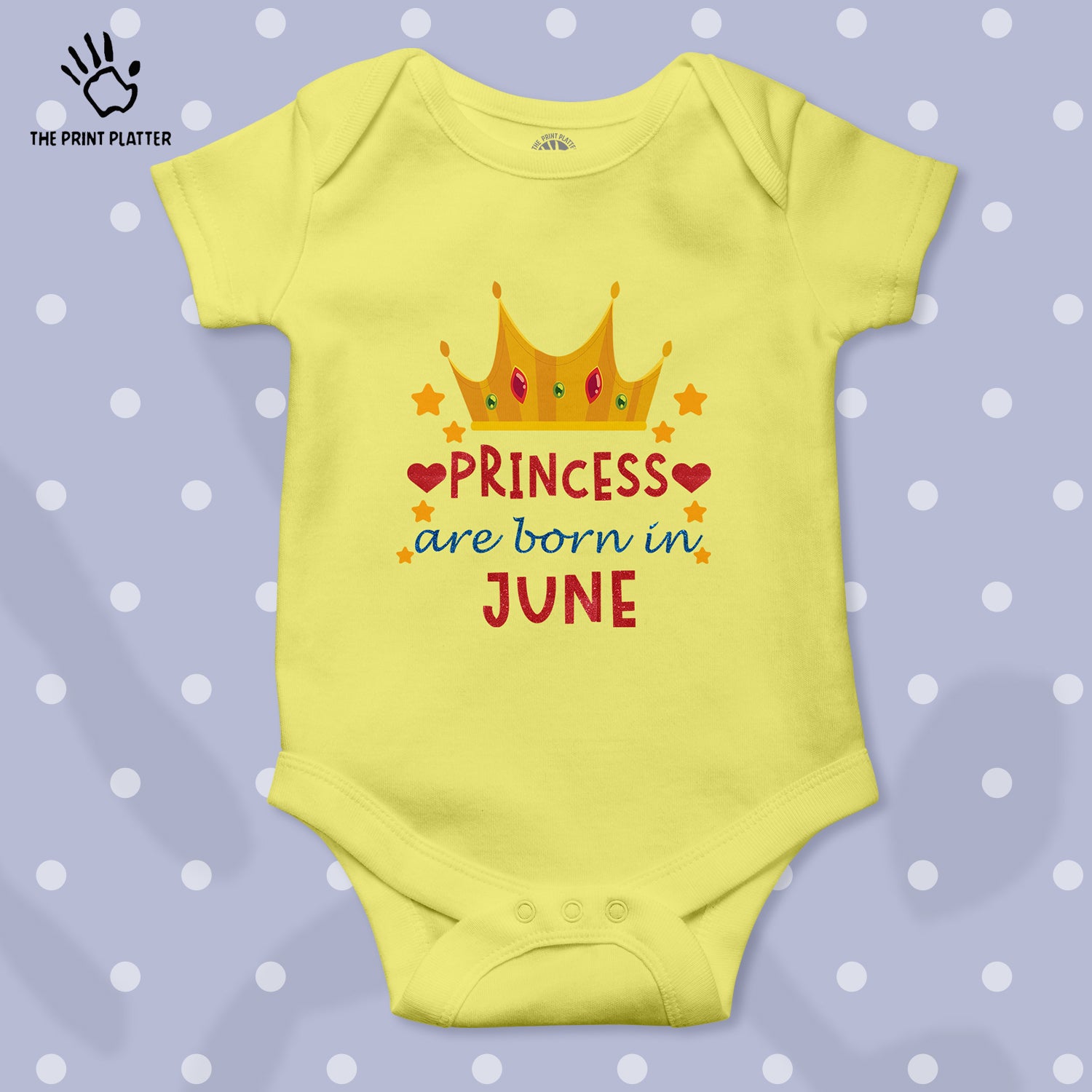 Princess Are Born In June Unisex Half Sleeve Romper