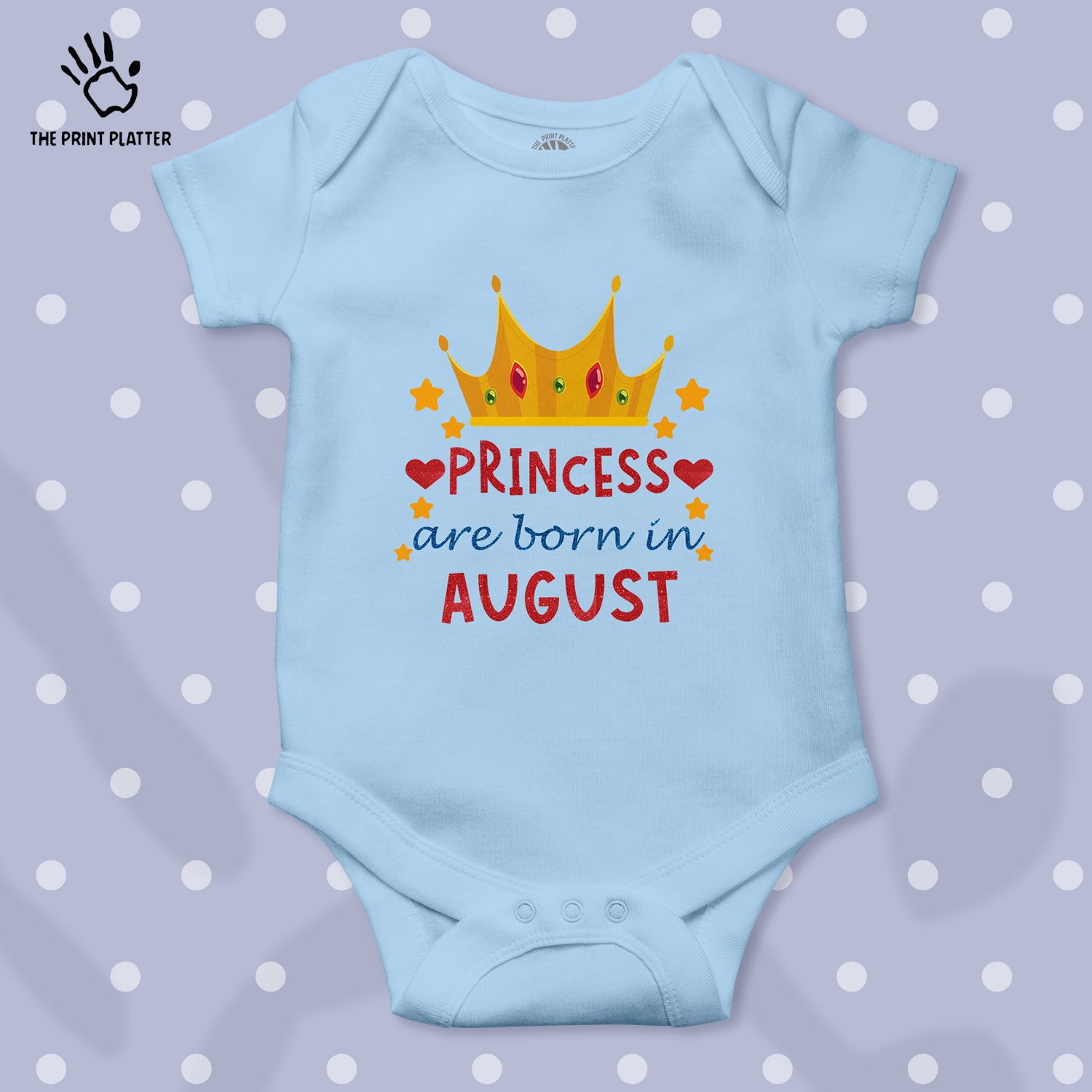 Princess Are Born In August Unisex Half Sleeve Romper