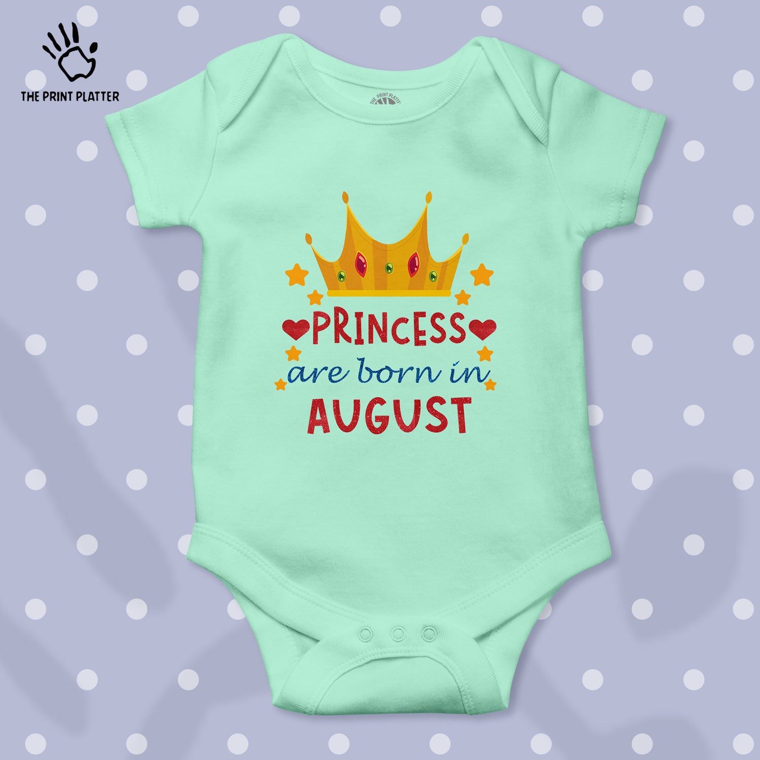 Princess Are Born In August Unisex Half Sleeve Romper