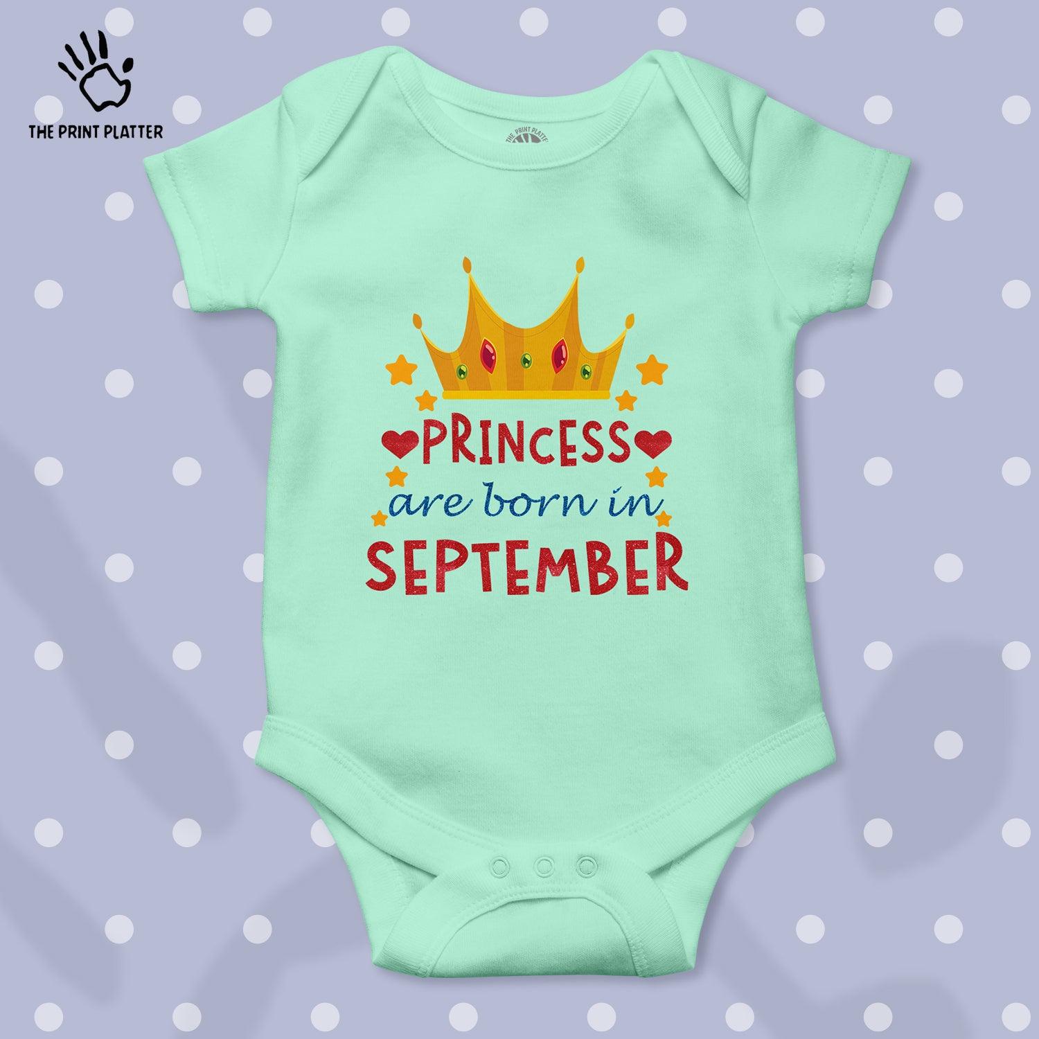 Princess Are Born In September Unisex Half Sleeve Romper