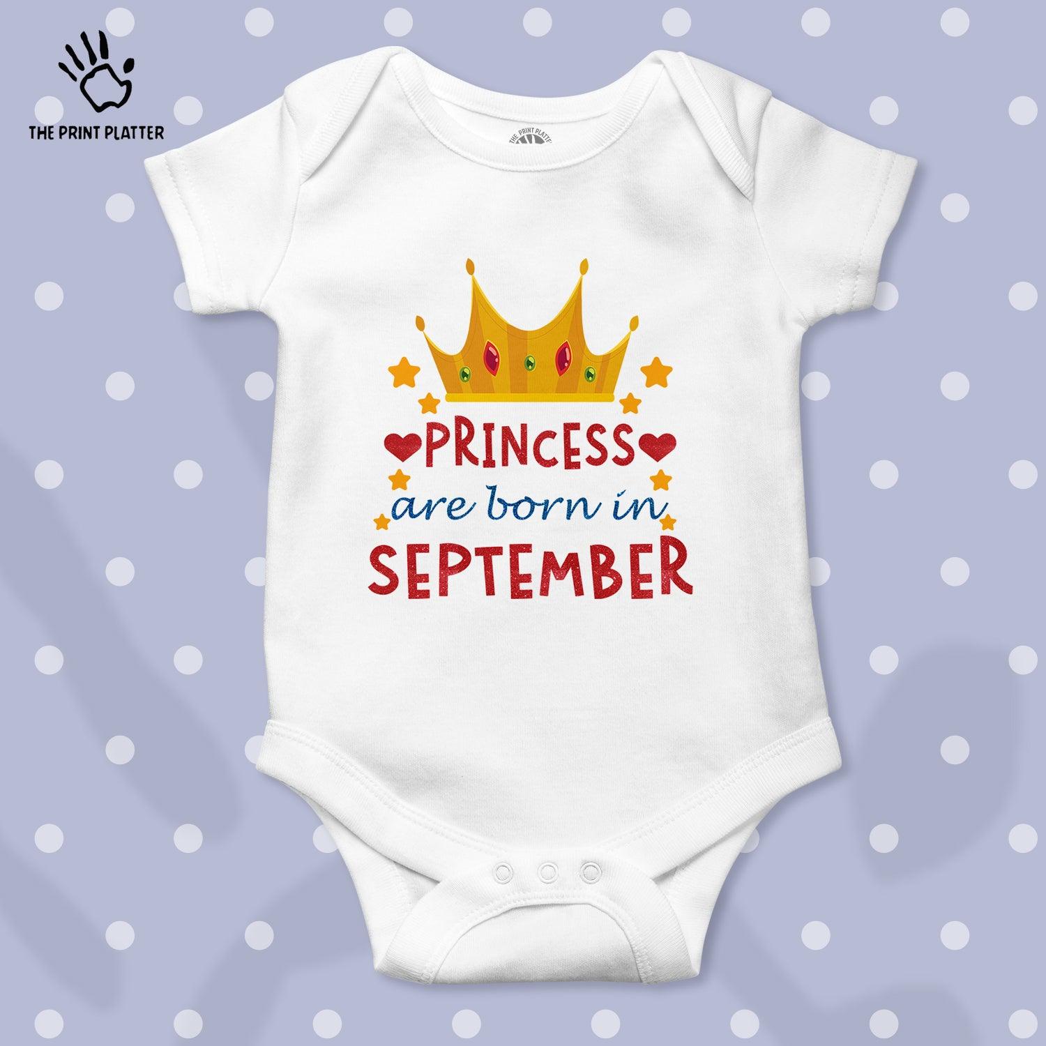 Princess Are Born In September Unisex Half Sleeve Romper