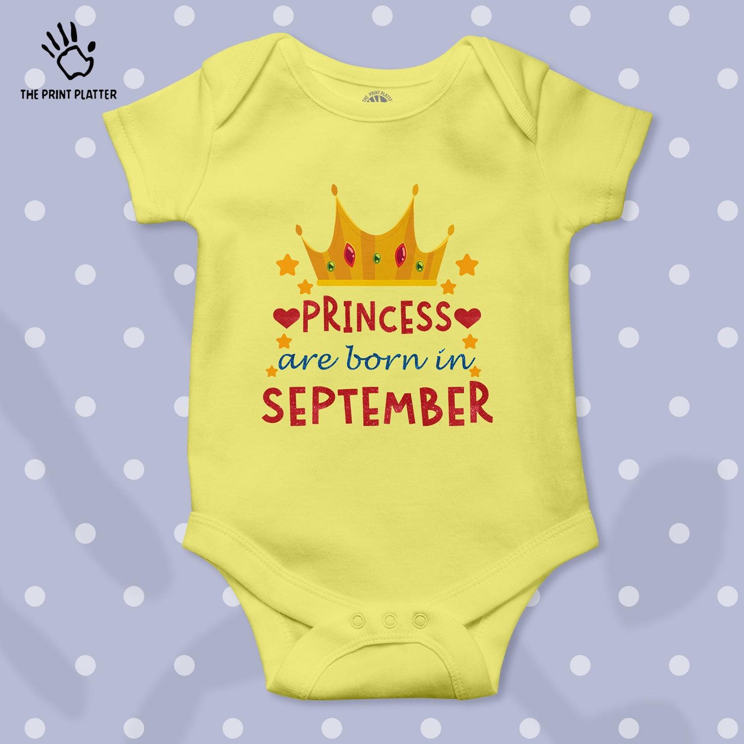 Princess Are Born In September Unisex Half Sleeve Romper