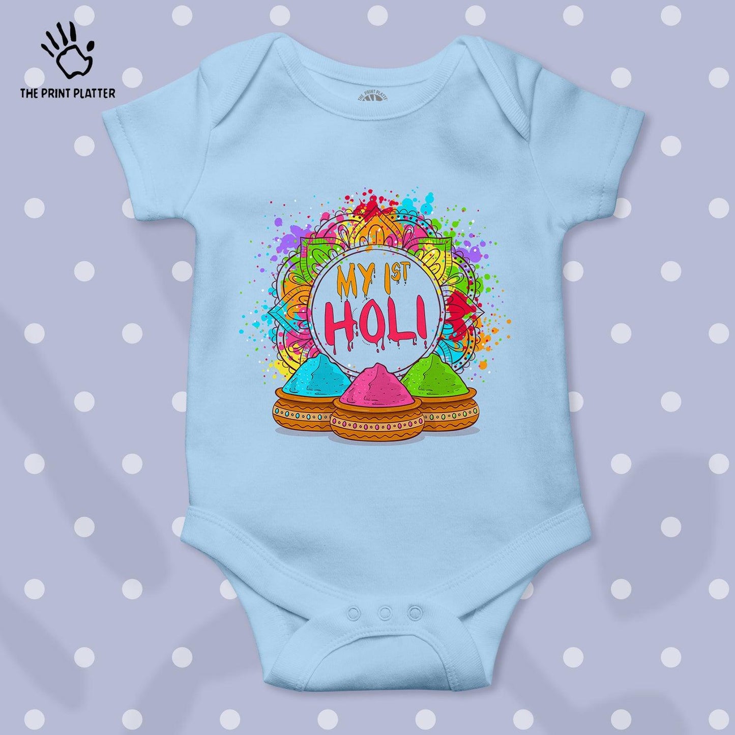 My First Holi Unisex Half Sleeve Romper