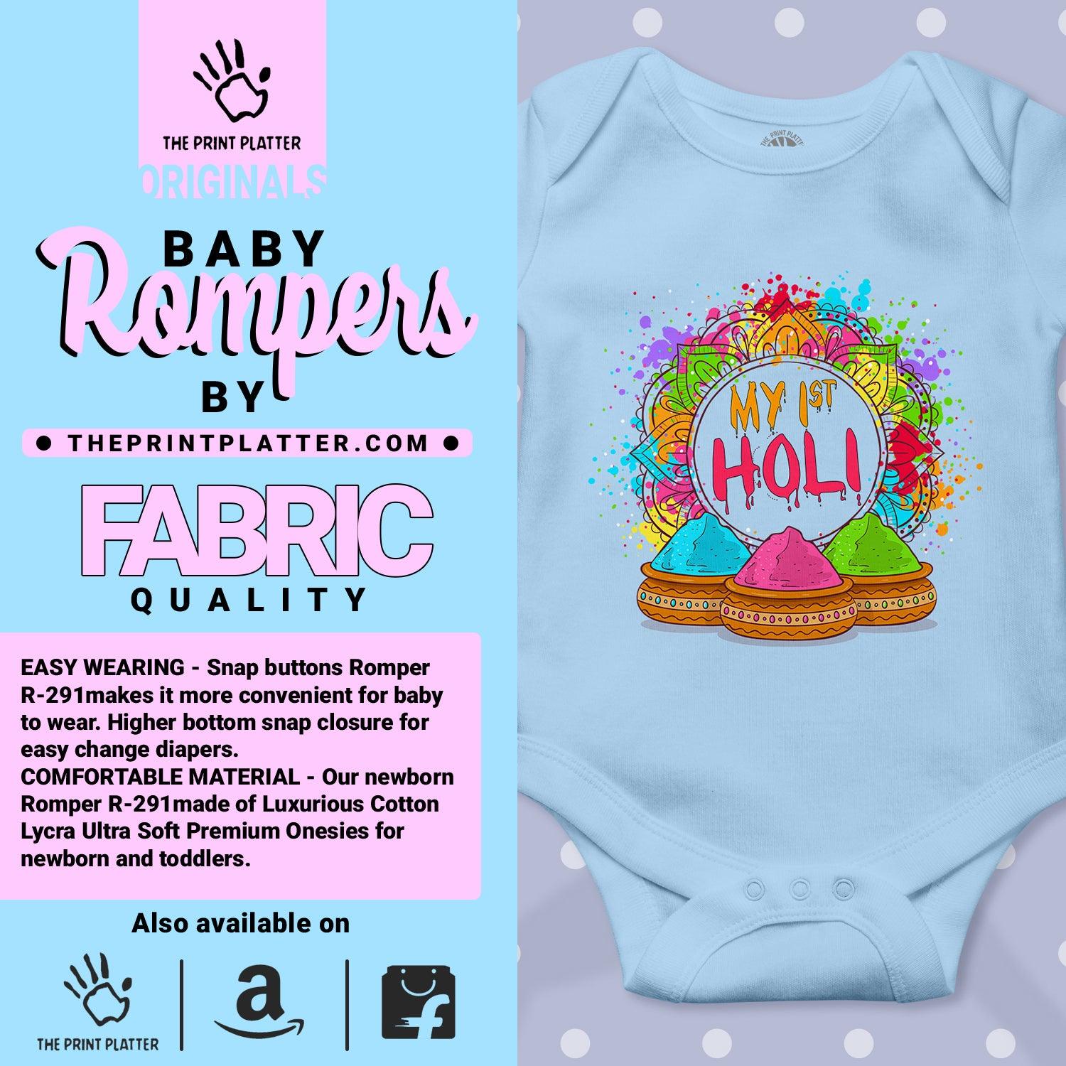 My First Holi Unisex Half Sleeve Romper