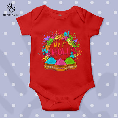 My First Holi Unisex Half Sleeve Romper