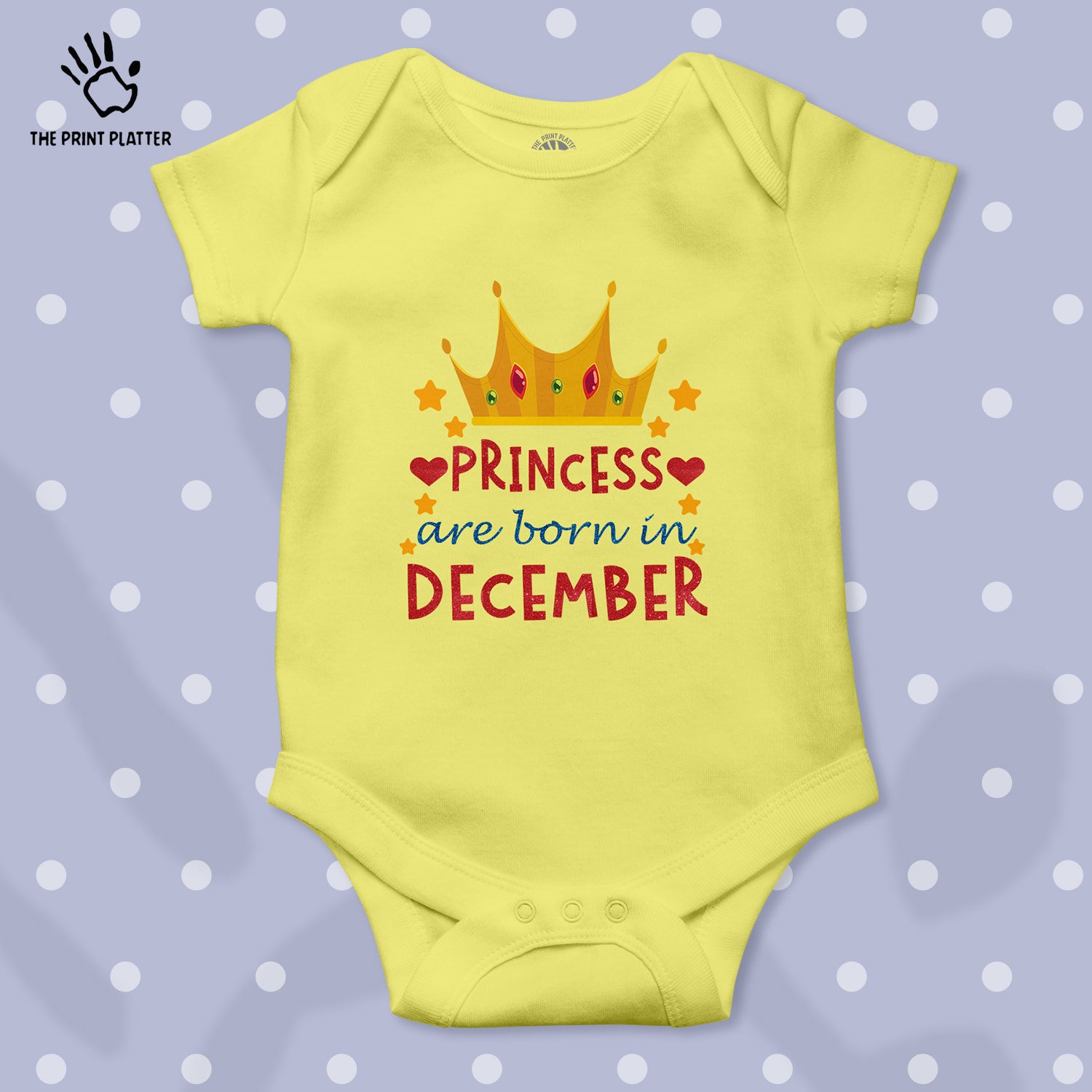 Princess Are Born In December Unisex Half Sleeve Romper