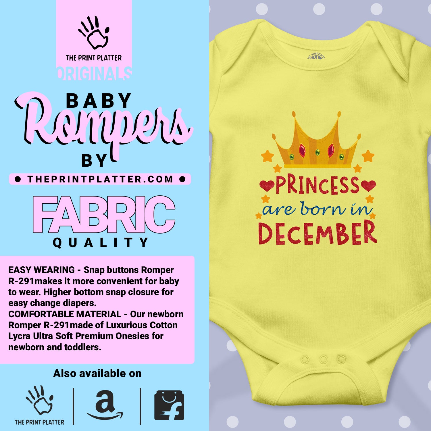 Princess Are Born In December Unisex Half Sleeve Romper