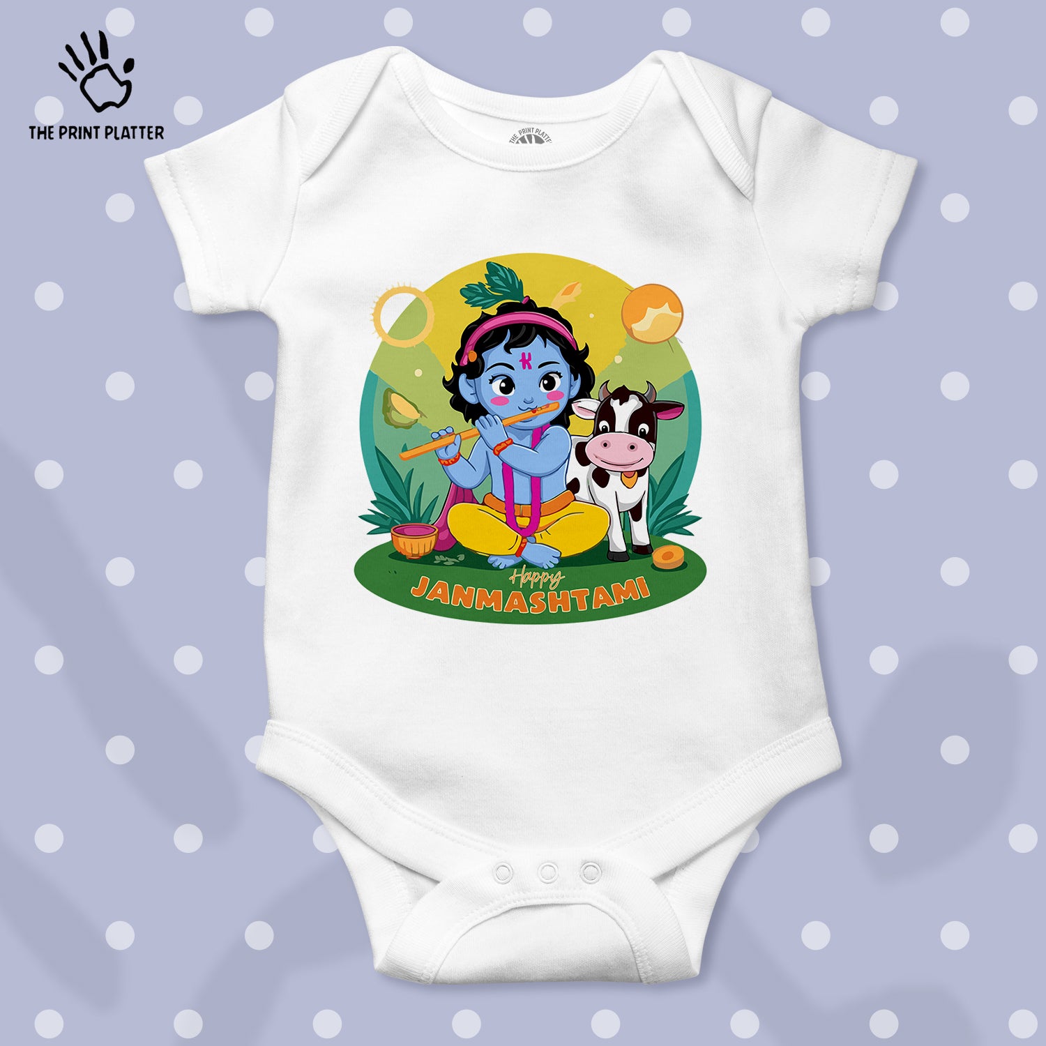 Happy Janmashtami Unisex Half Sleeve Romper