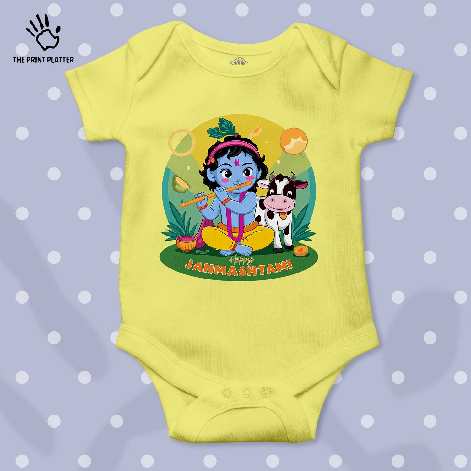 Happy Janmashtami Unisex Half Sleeve Romper