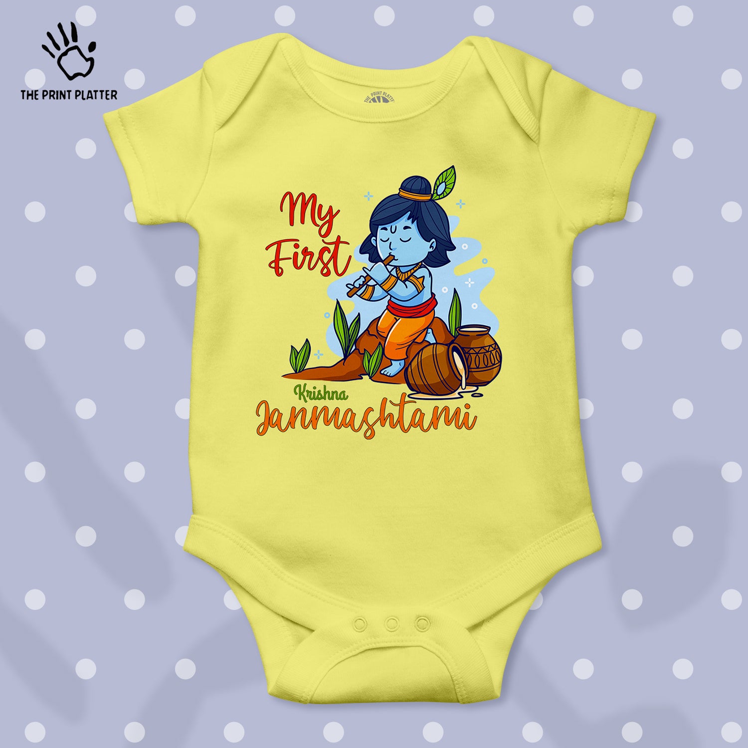 My First Krishna Janmashtami Unisex Half Sleeve Romper