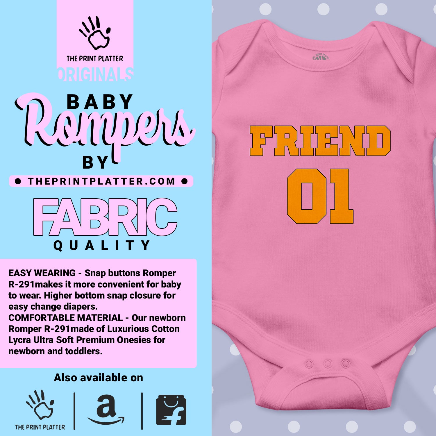 Friend 01 Unisex Half Sleeve Romper