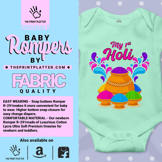 My First Holi Unisex Half Sleeve Romper