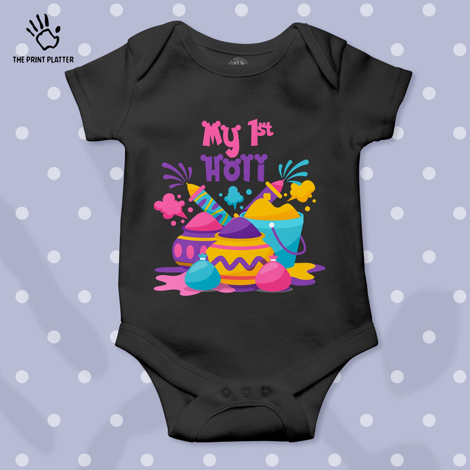 My First Holi Unisex Half Sleeve Romper