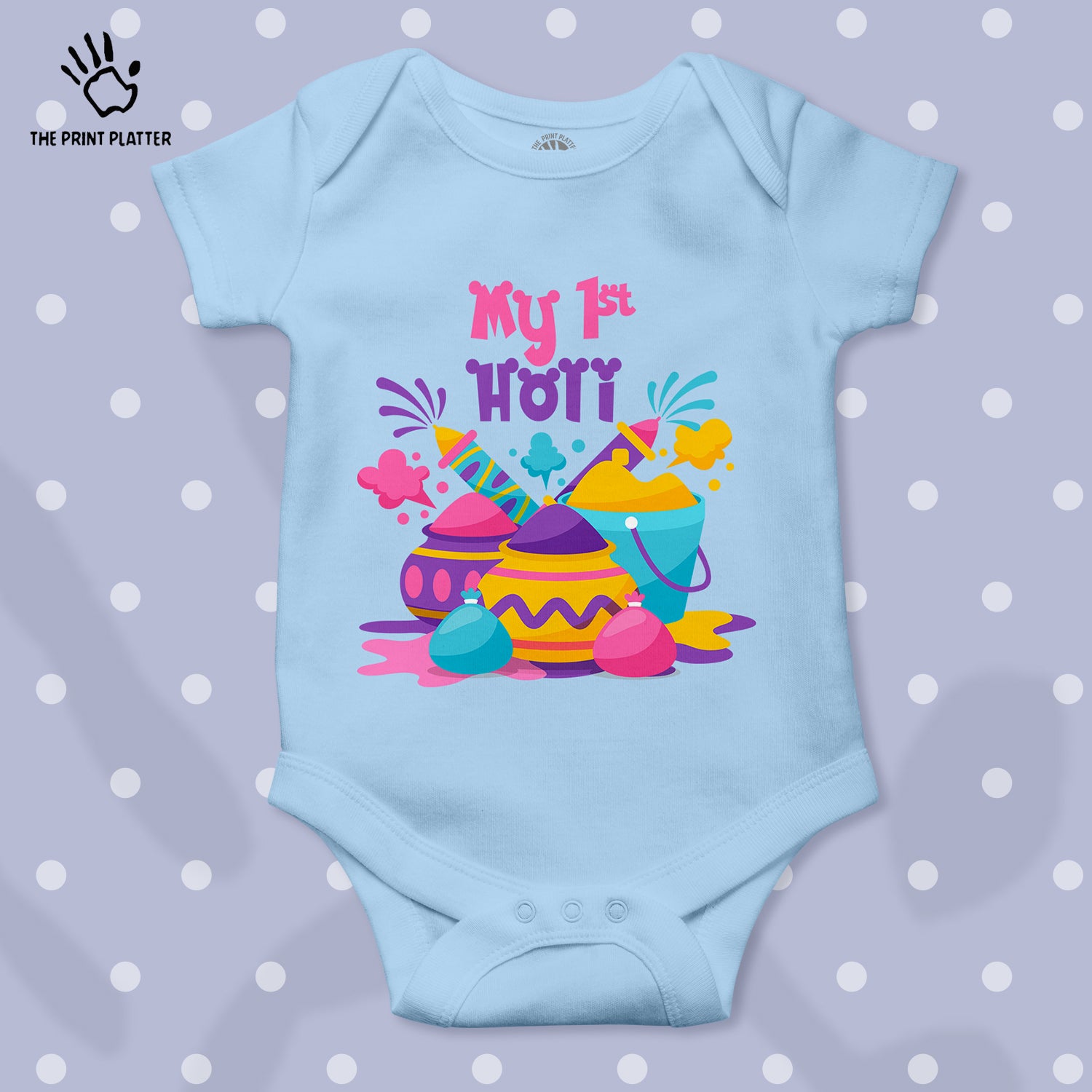 My First Holi Unisex Half Sleeve Romper