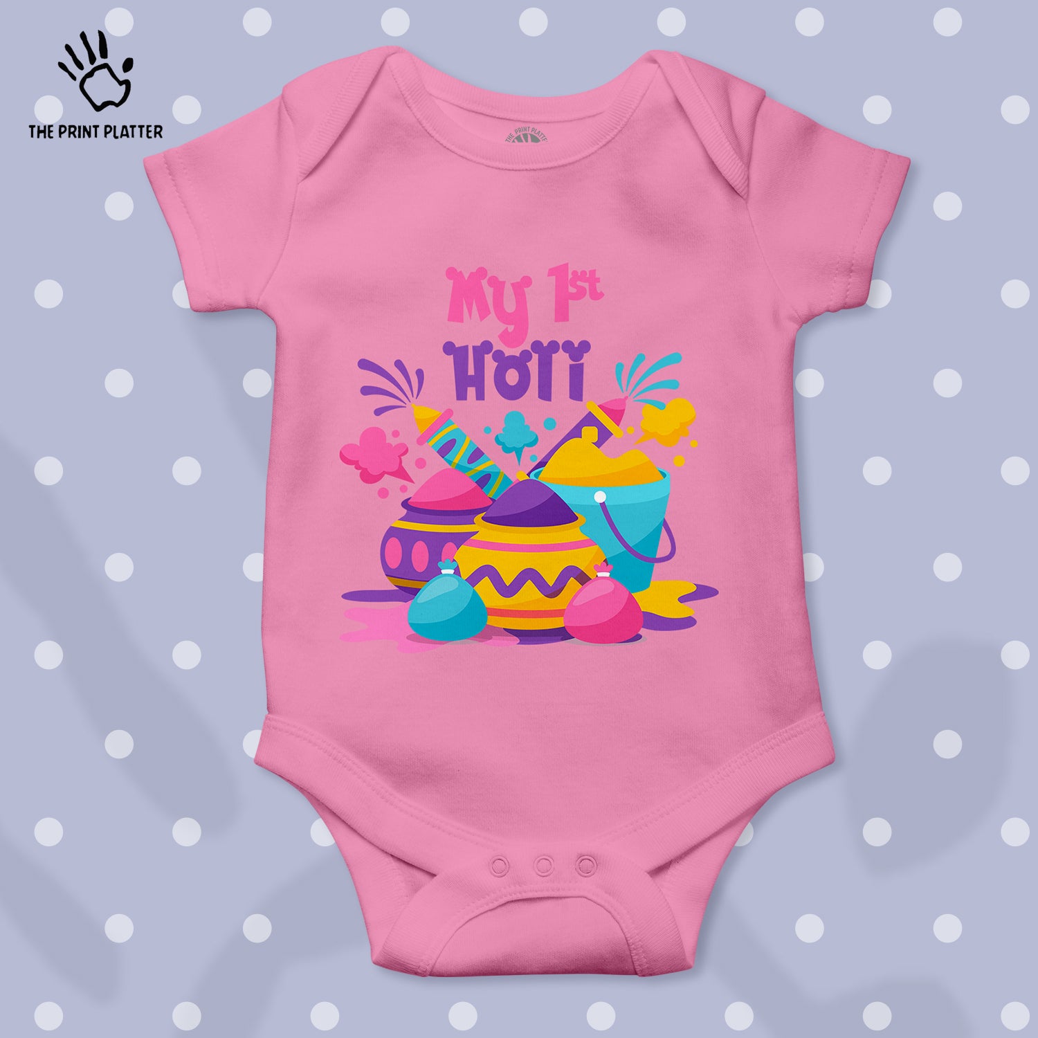 My First Holi Unisex Half Sleeve Romper