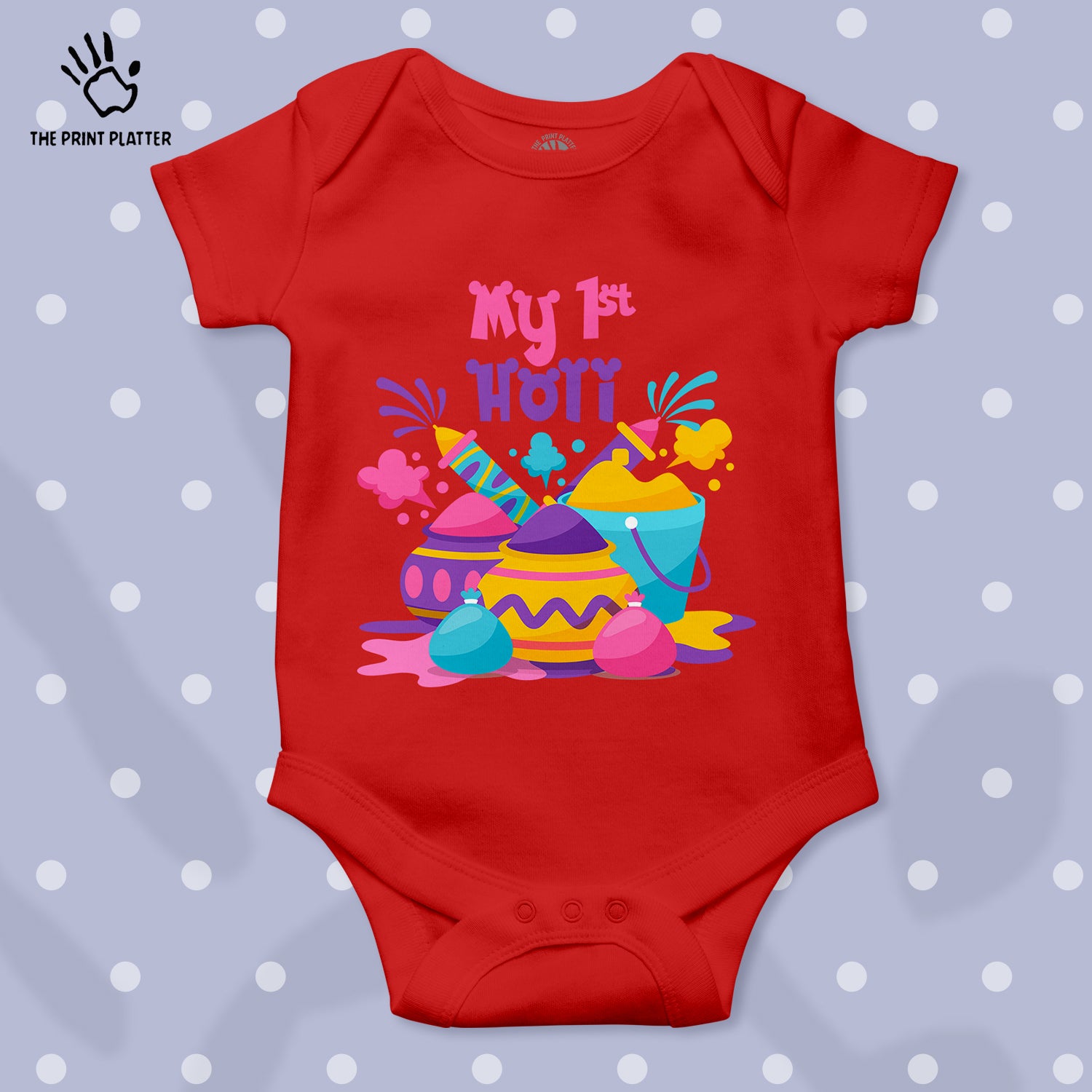 My First Holi Unisex Half Sleeve Romper