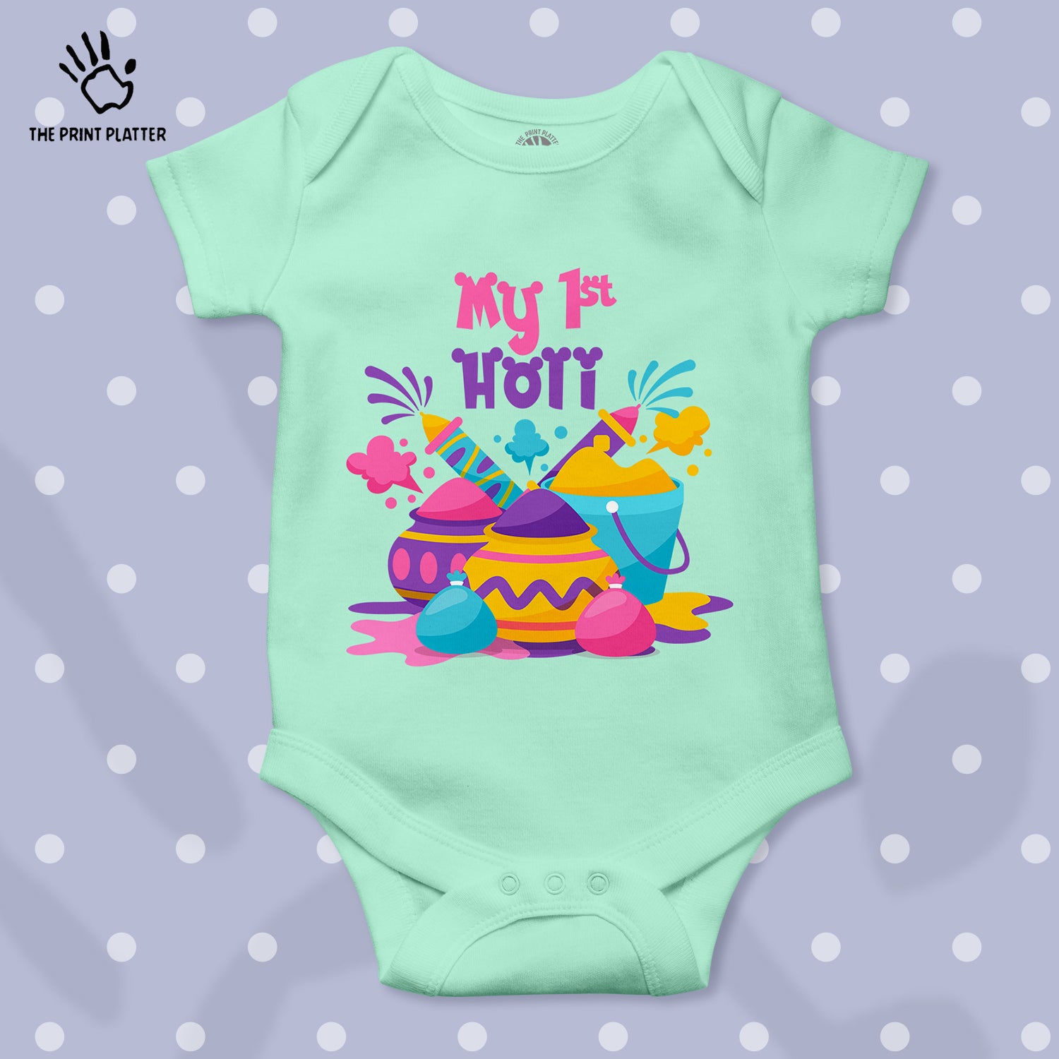 My First Holi Unisex Half Sleeve Romper