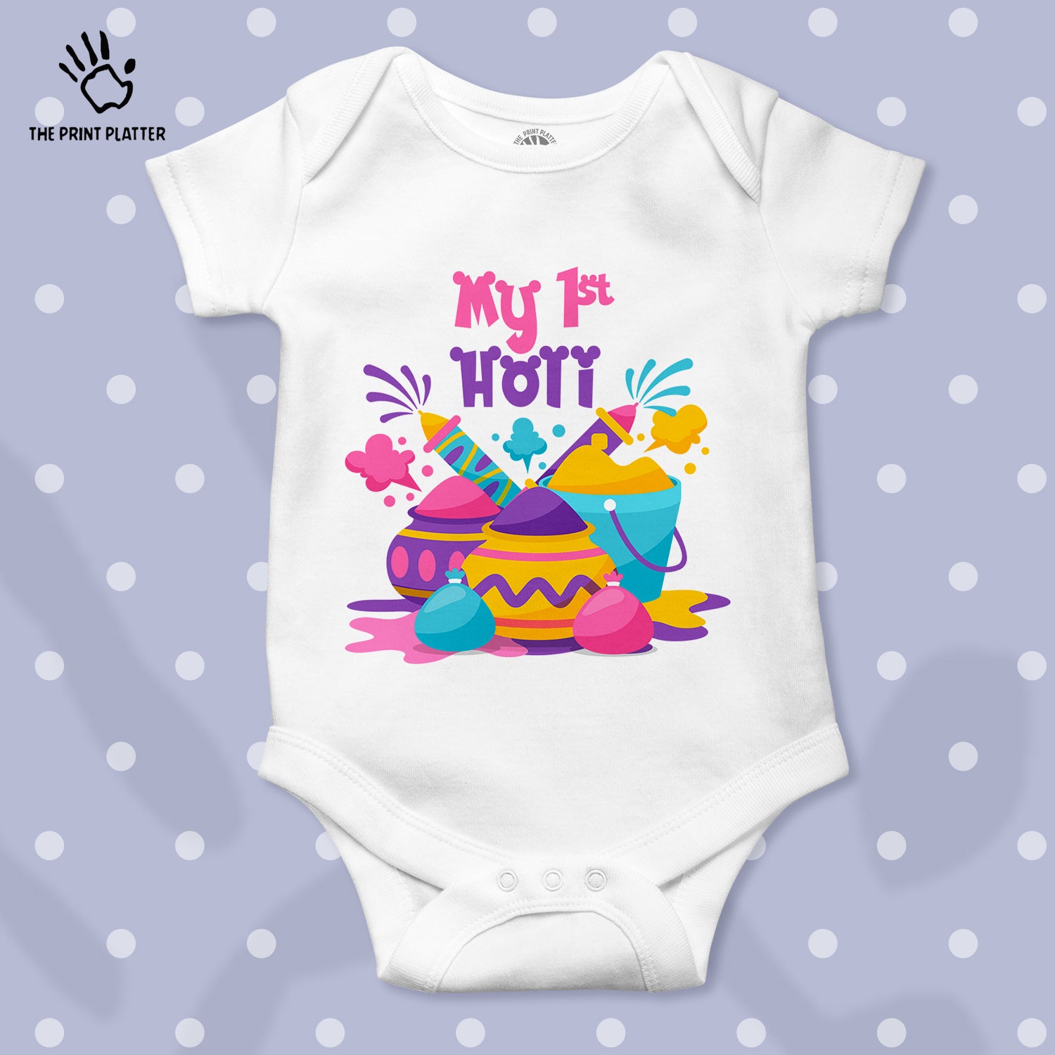 My First Holi Unisex Half Sleeve Romper