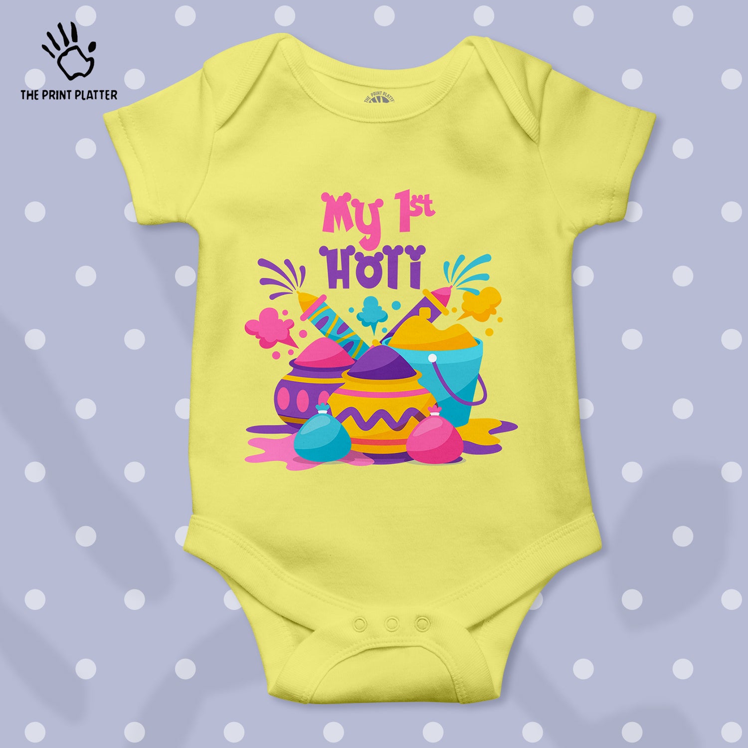 My First Holi Unisex Half Sleeve Romper